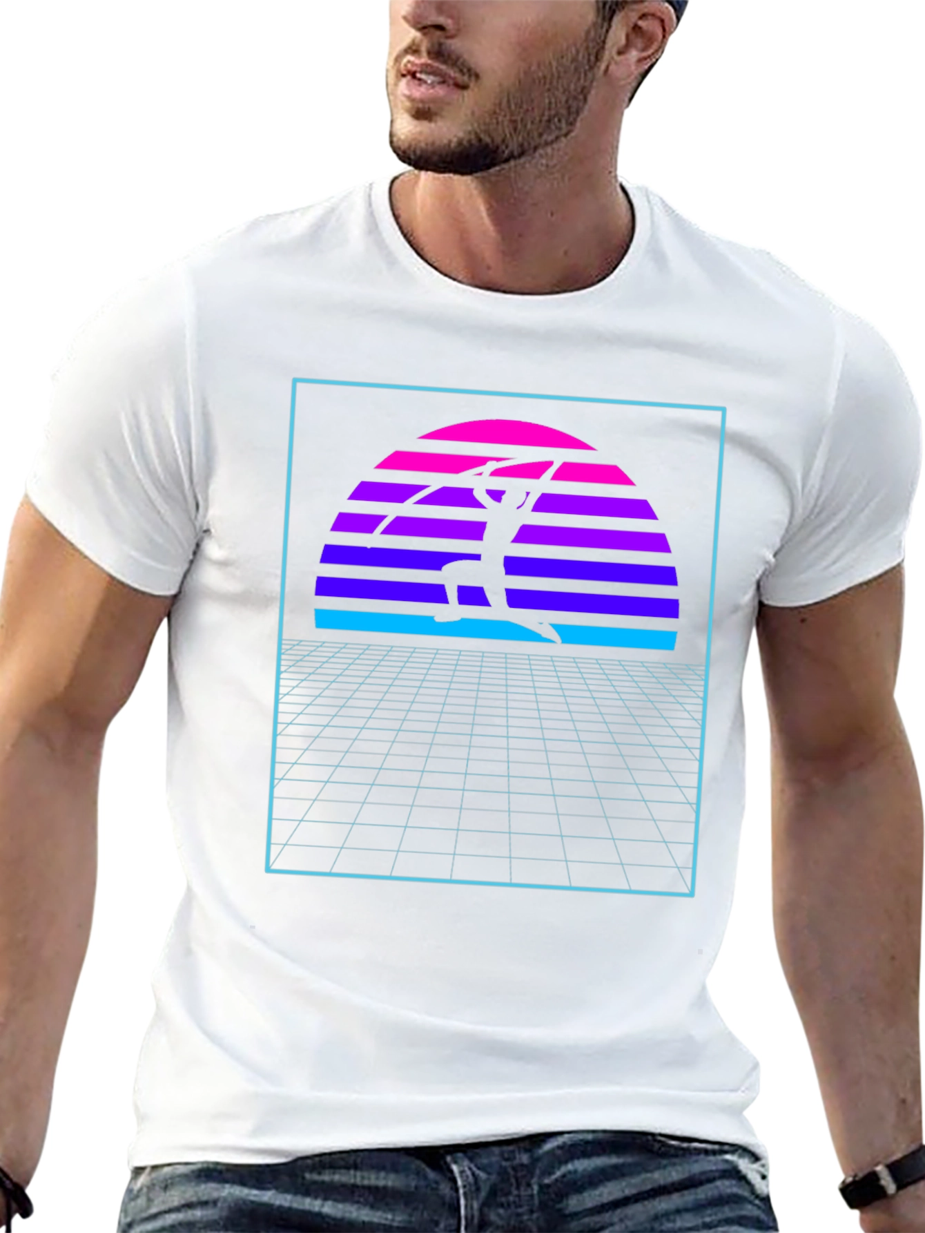 Retro Sunset Martial Arts Black T-Shirt
