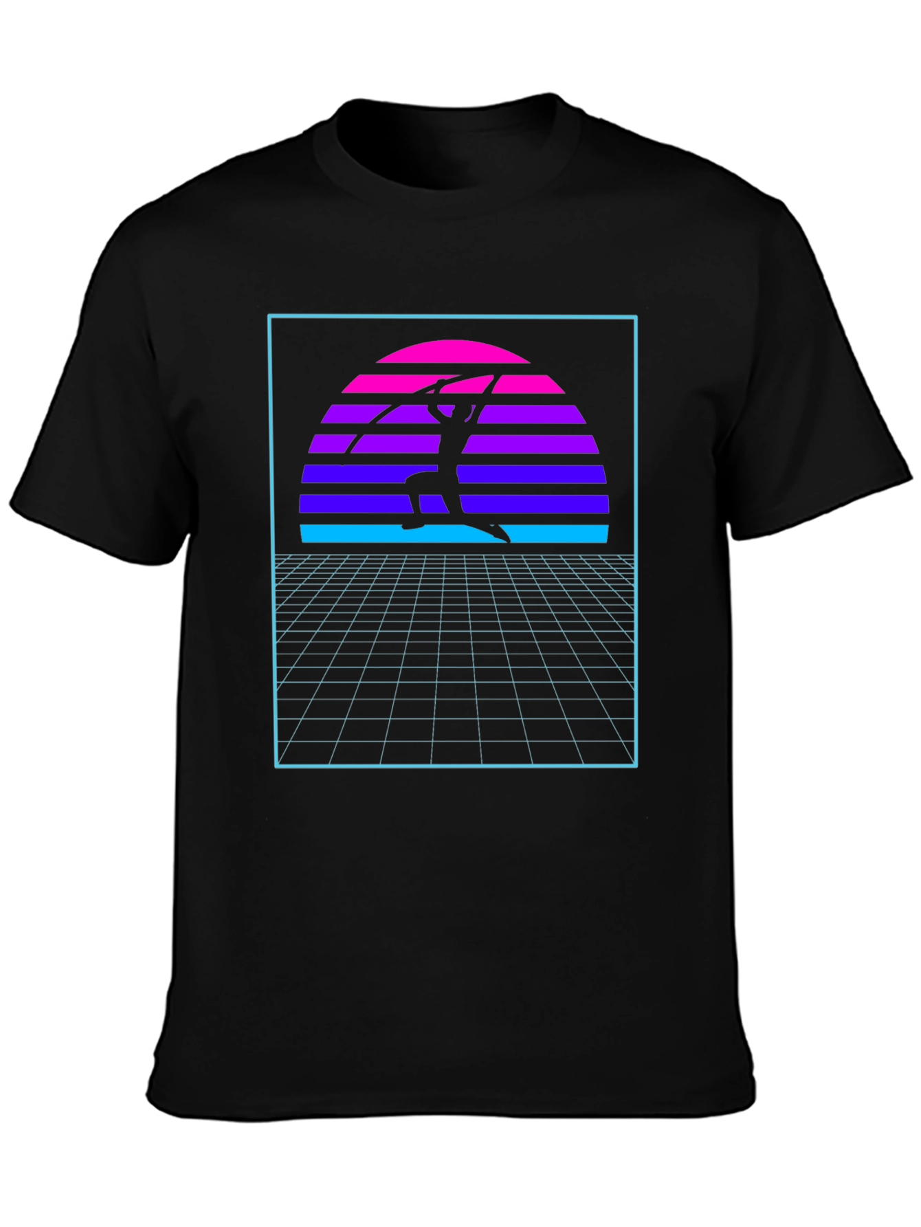 Retro Sunset Martial Arts Black T-Shirt