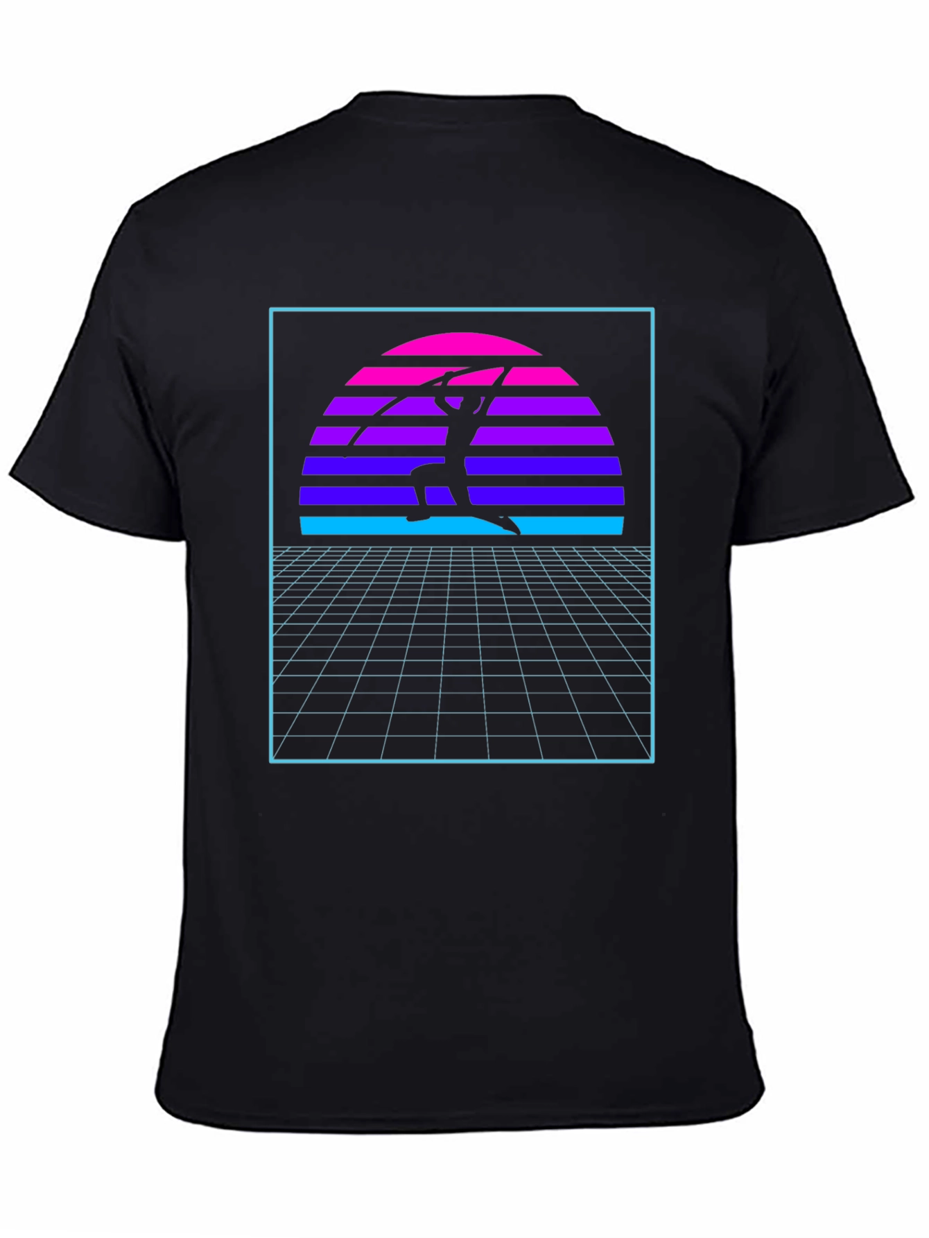 Retro Sunset Martial Arts Black T-Shirt