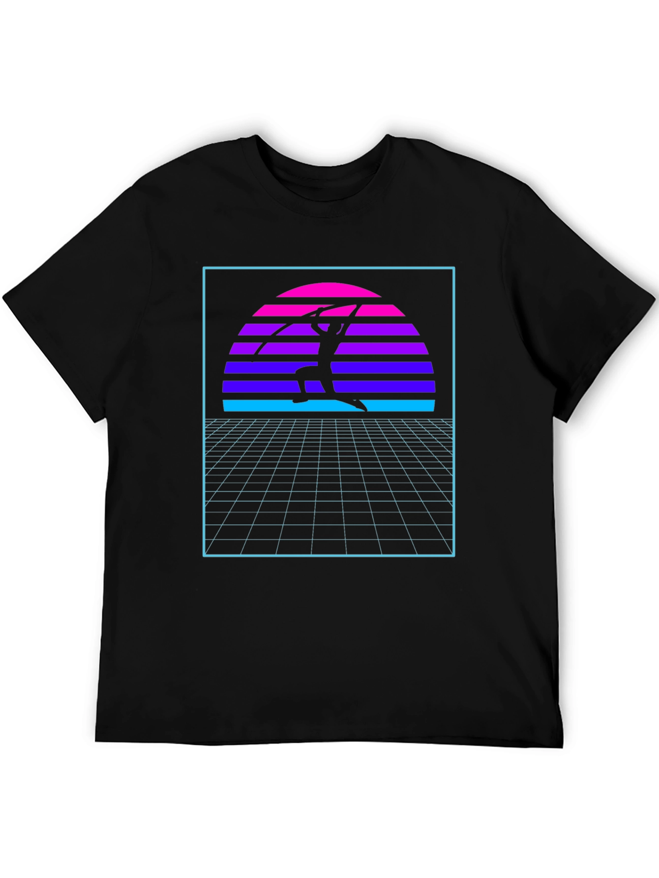 Retro Sunset Martial Arts Black T-Shirt