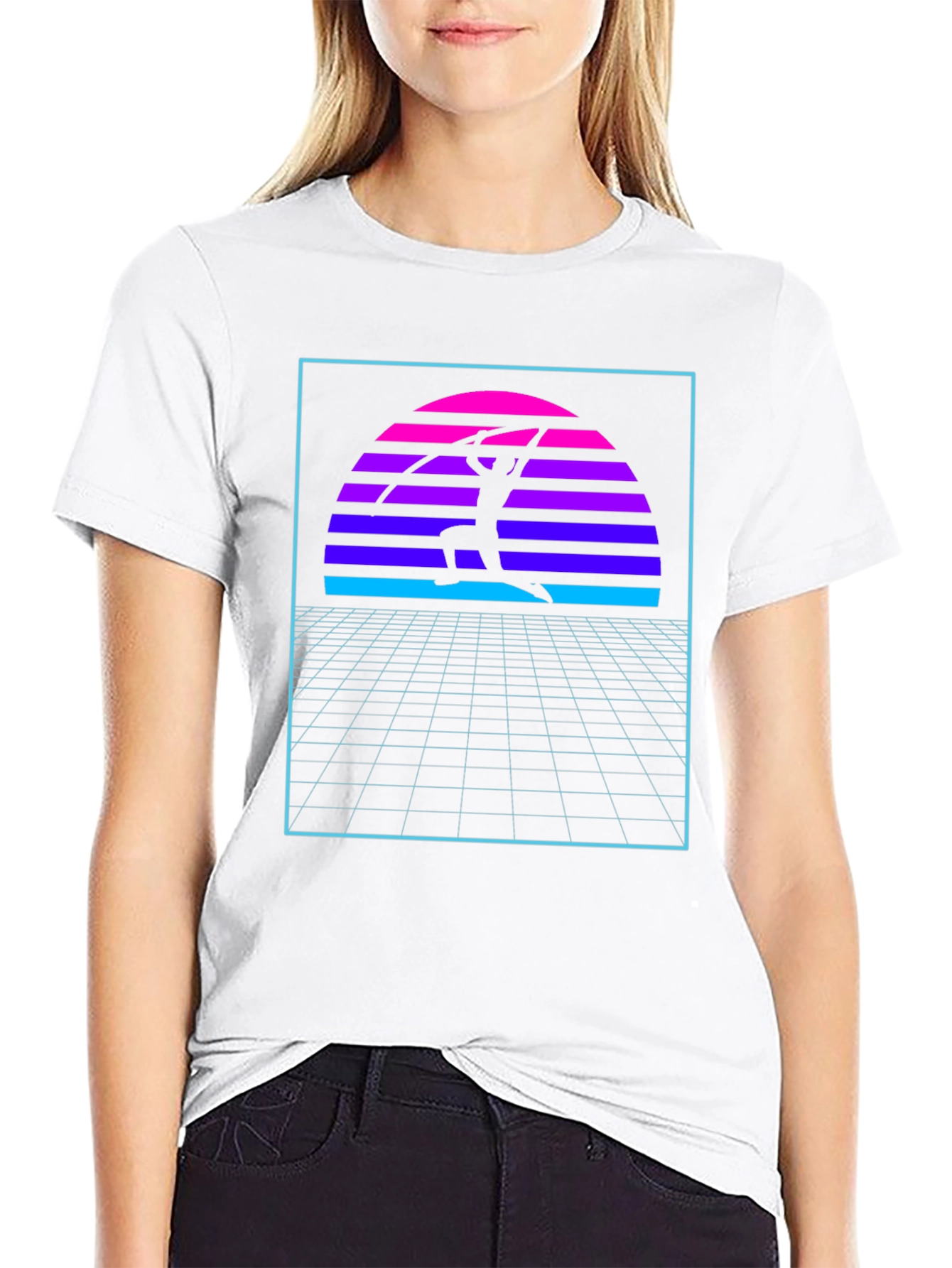 Retro Sunset Martial Arts Black T-Shirt