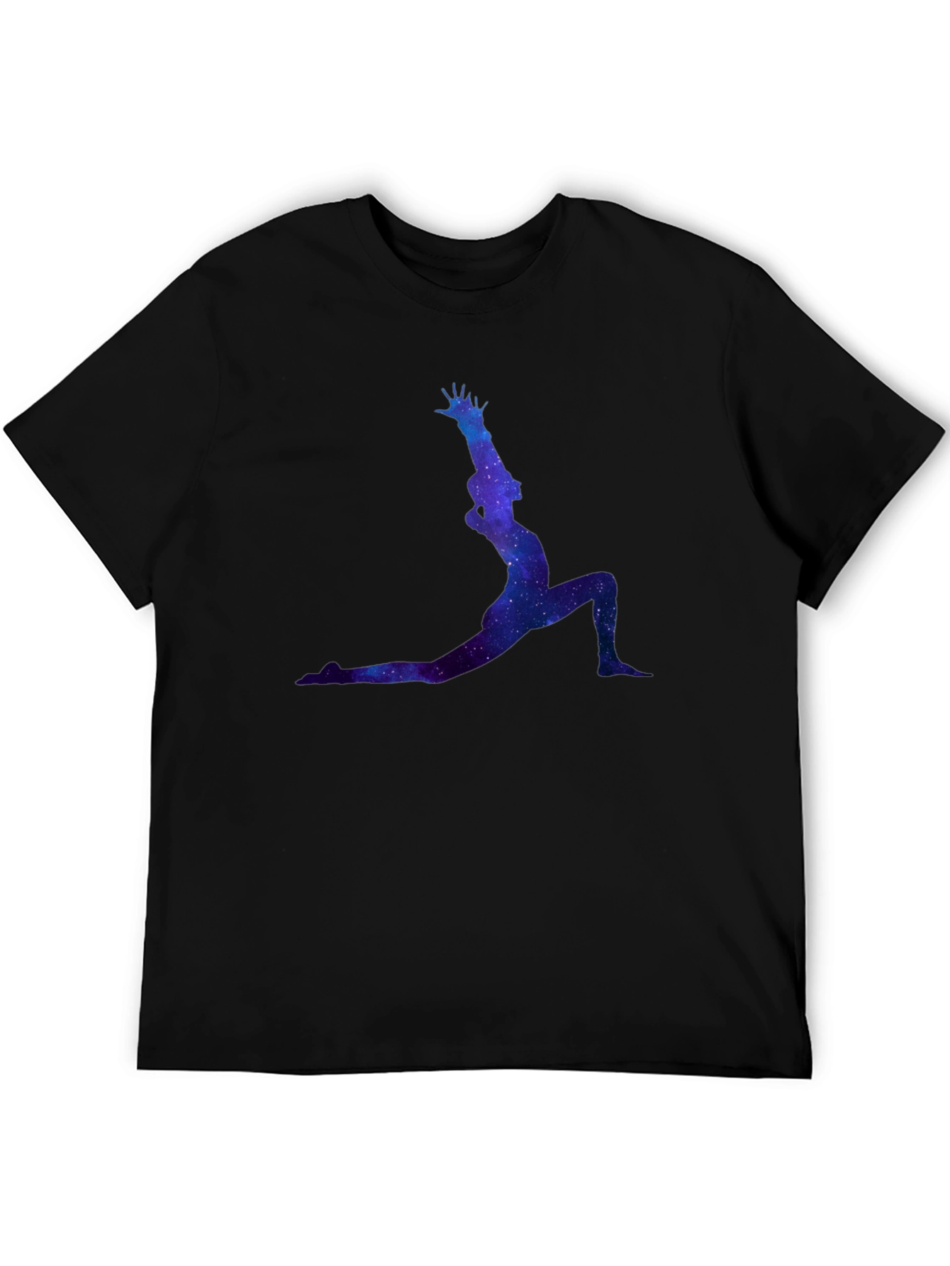 Cosmic Yoga Pose Black T-Shirt