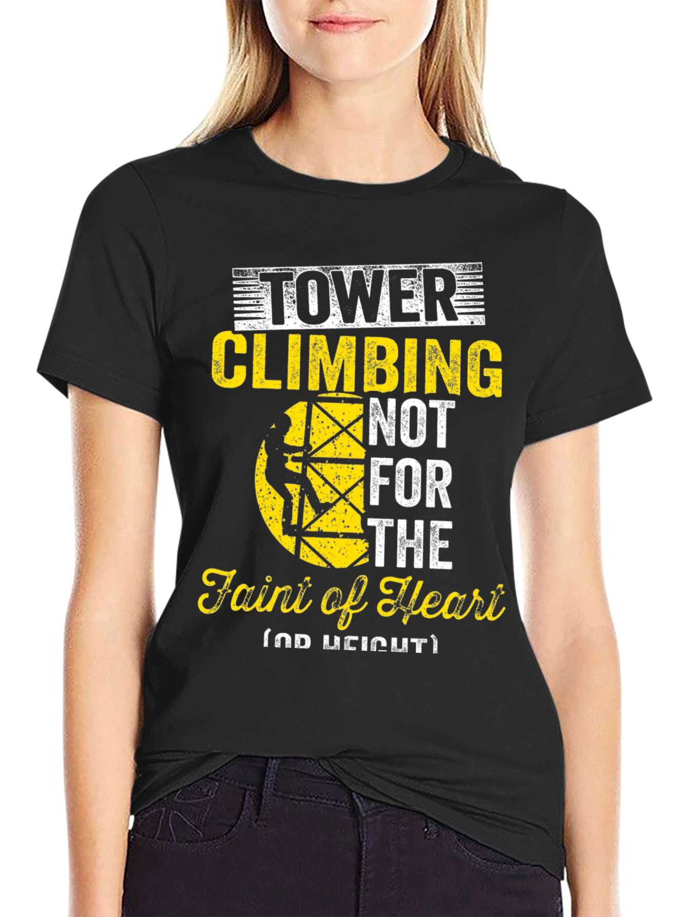 Tower Climbing Faint of Heart Graphic Tee