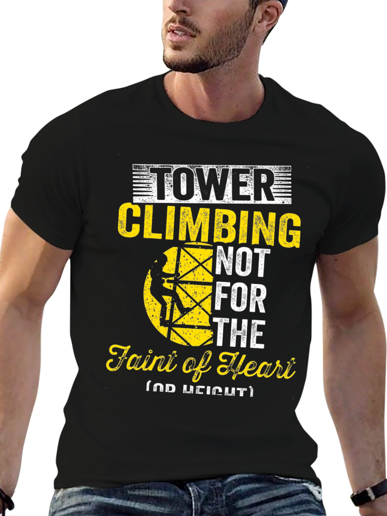 Tower Climbing Faint of Heart Graphic Tee