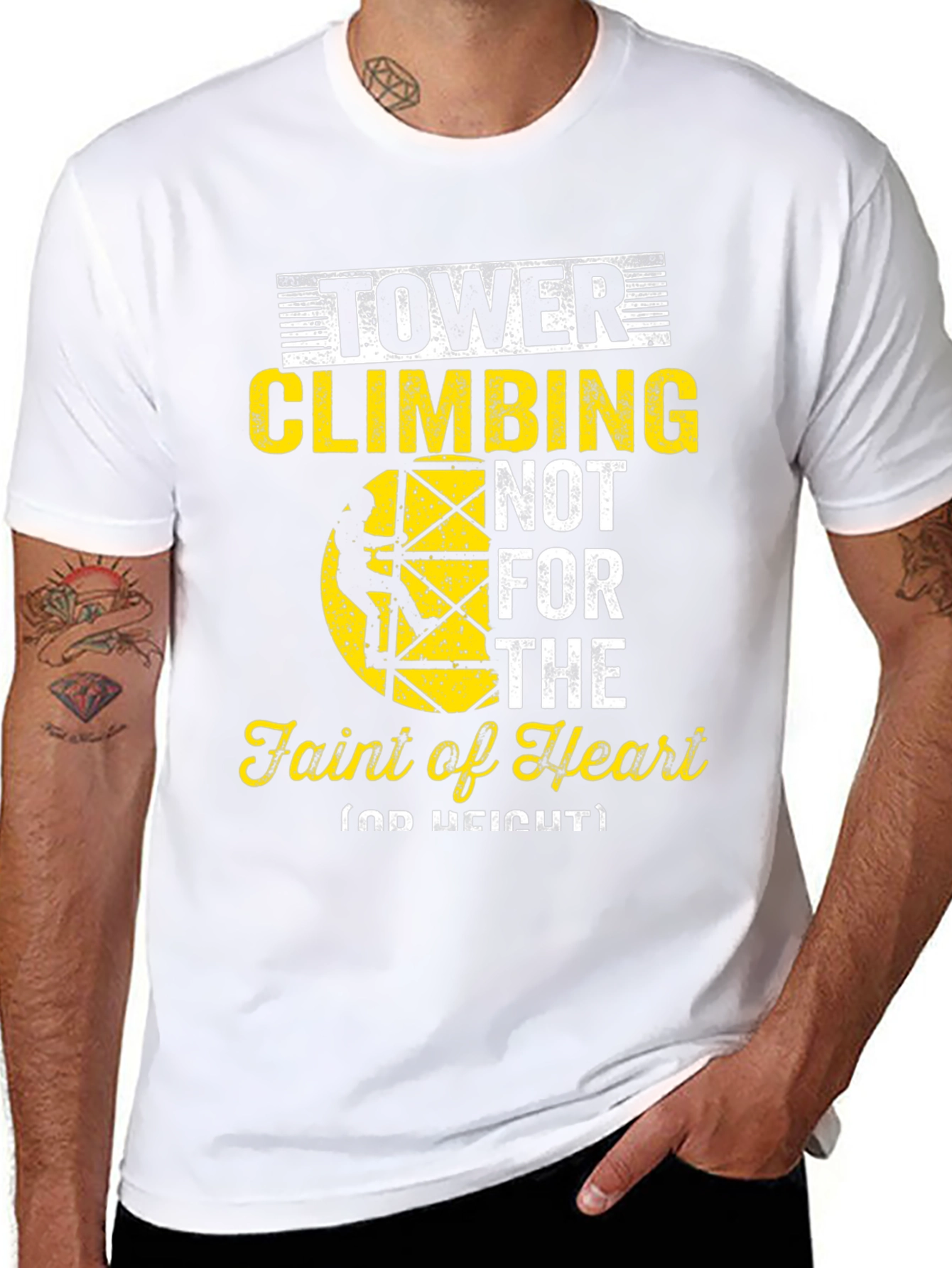 Tower Climbing Faint of Heart Graphic Tee