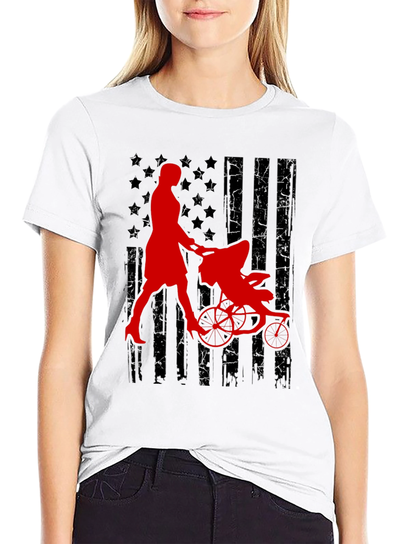 Patriotic Mom Jogger Graphic Tee