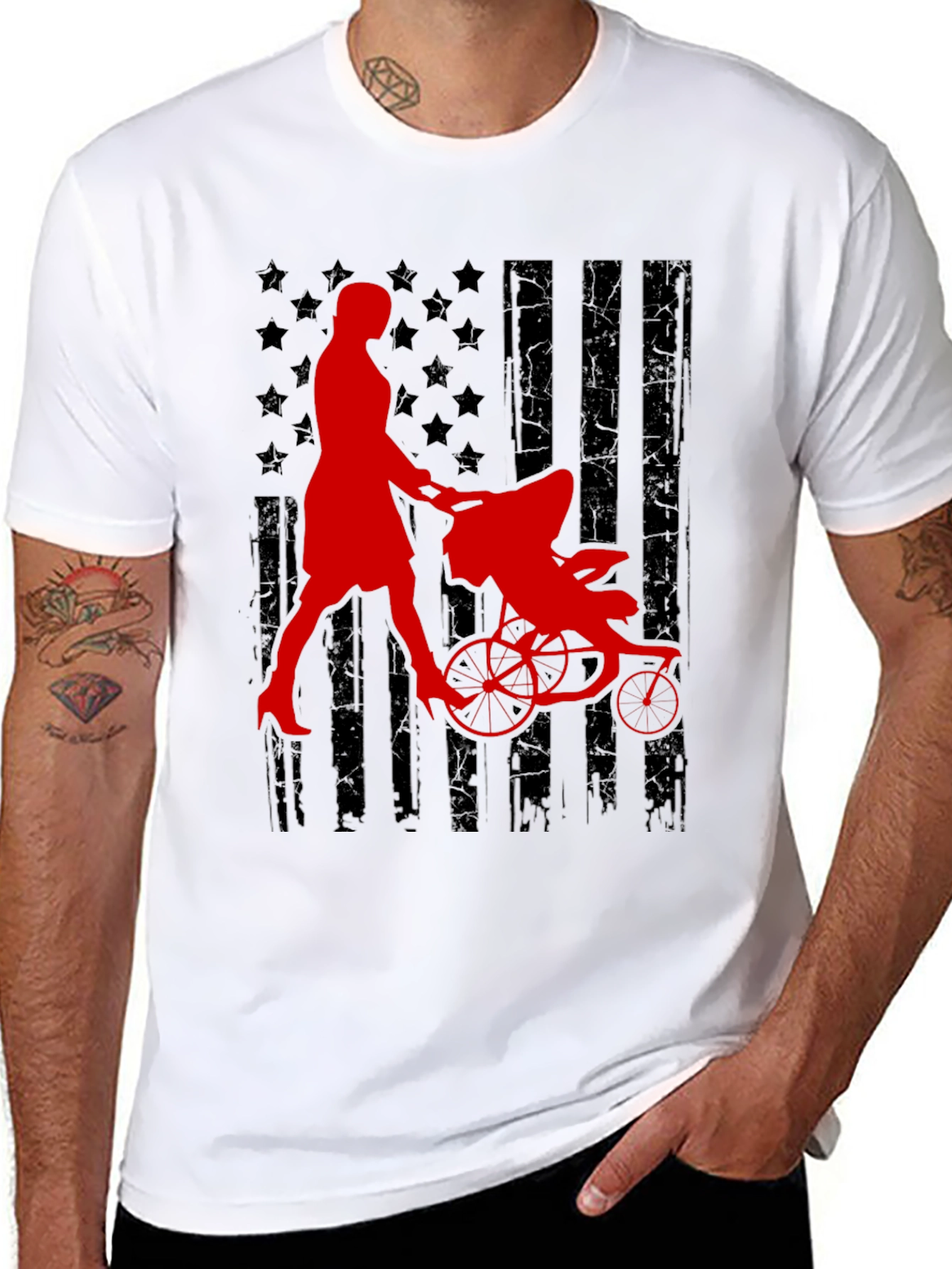 Patriotic Mom Jogger Graphic Tee