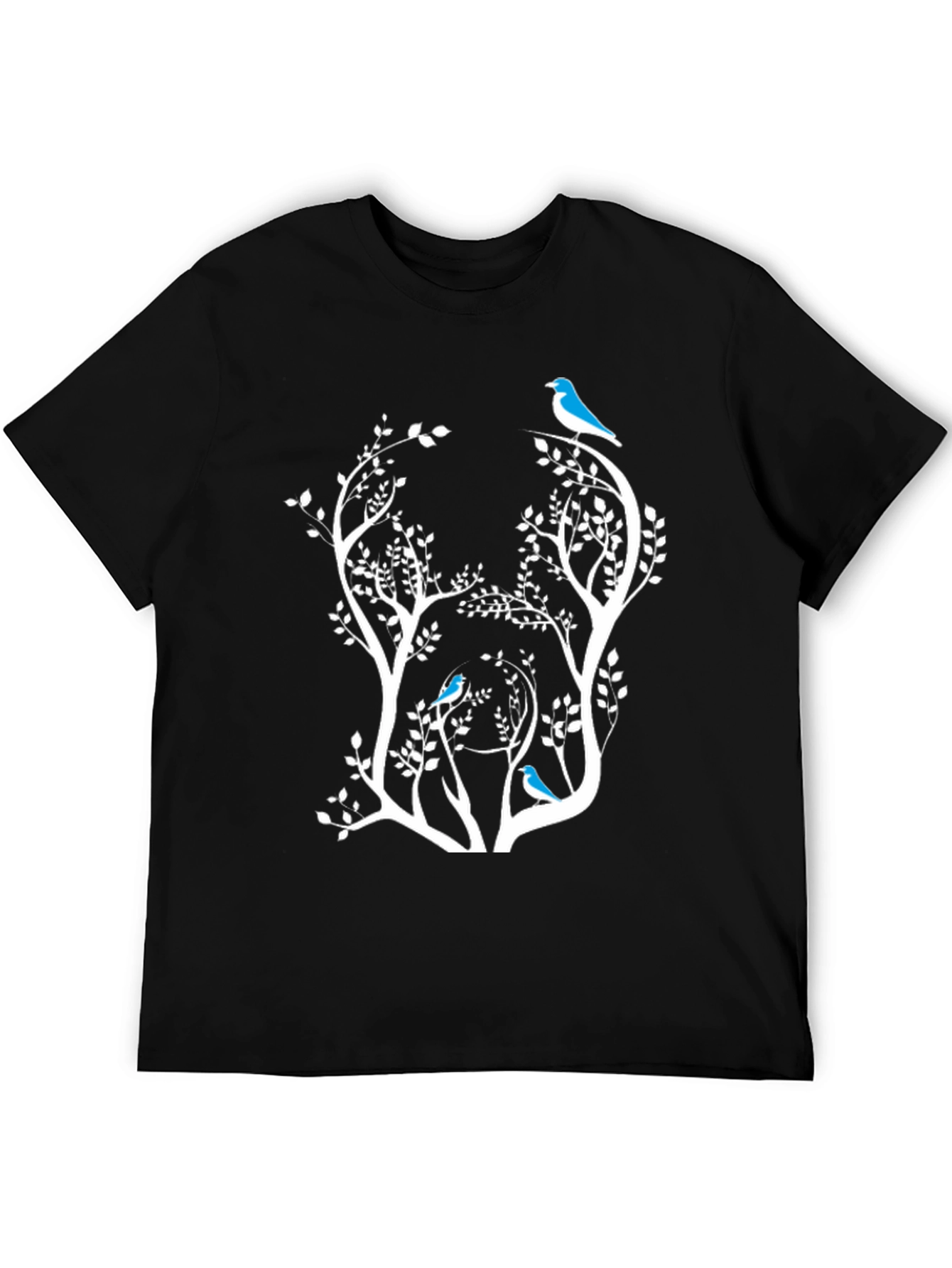 Bird & Tree Graphic Black Tee
