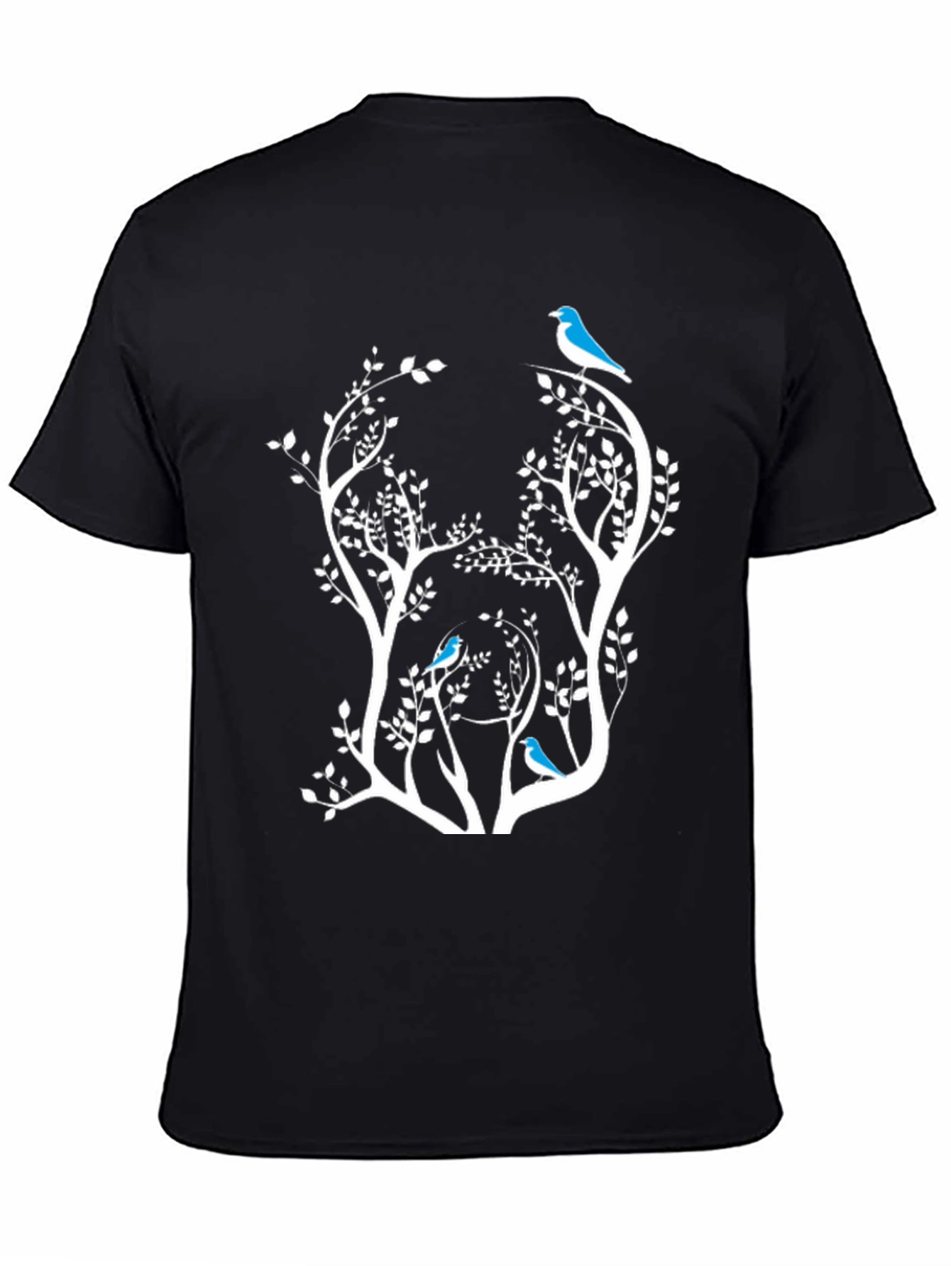 Bird & Tree Graphic Black Tee