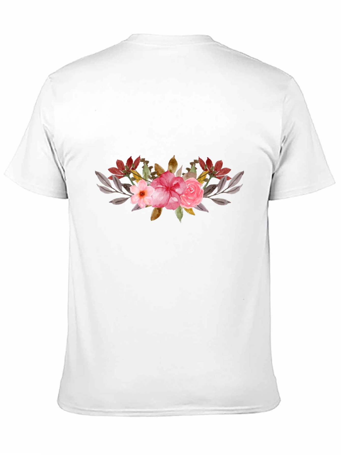 Floral Accent Black Tee