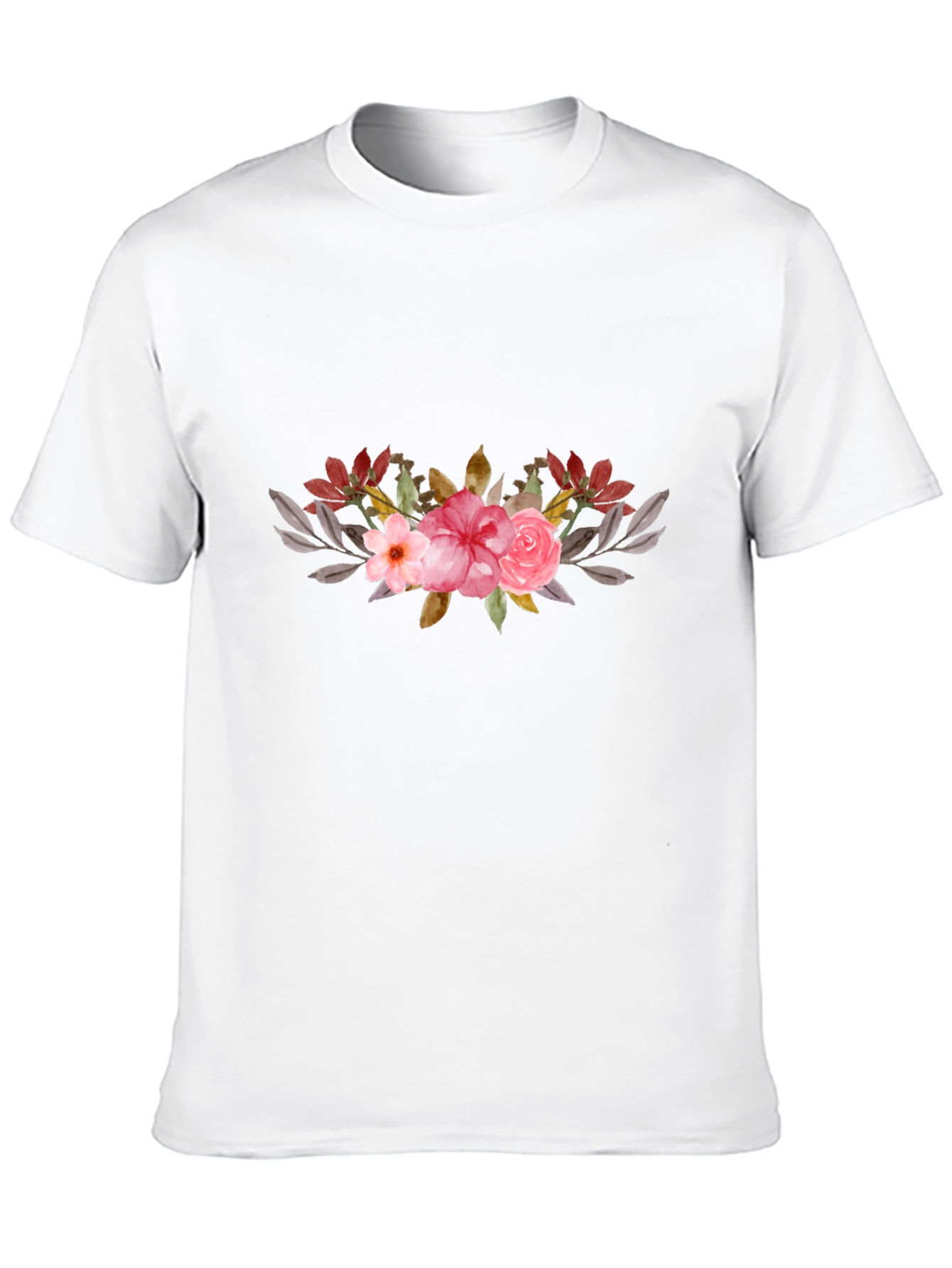 Floral Accent Black Tee