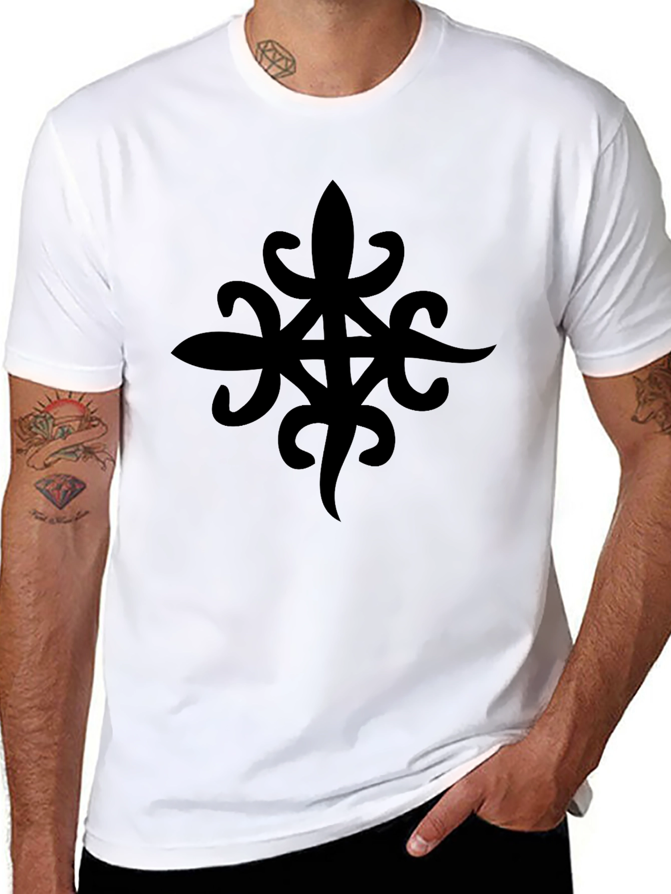 Statement Black Graphic Tee - Bold Symbol Design