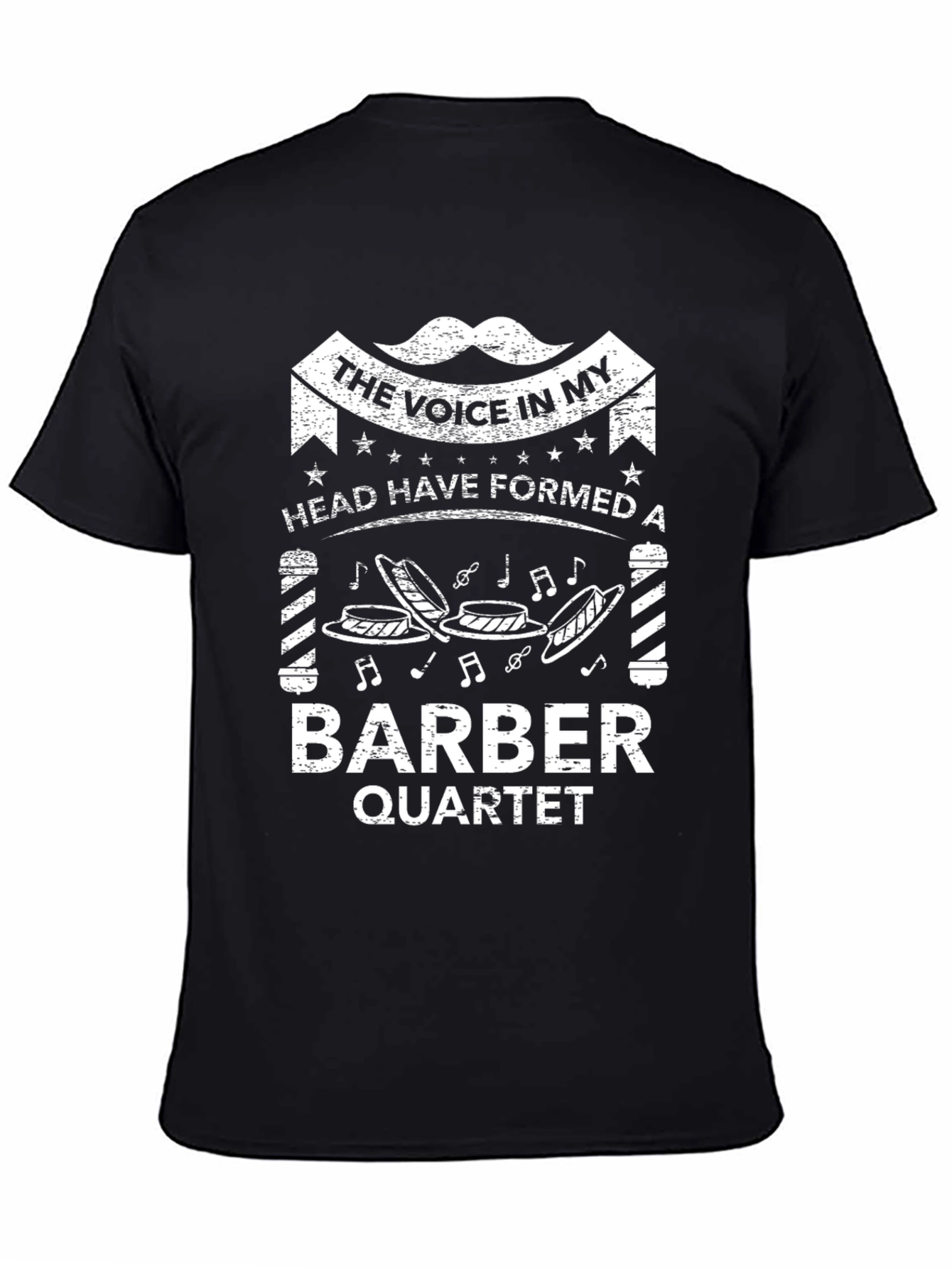 Barber Quartet Graphic T-Shirt - Black Cotton Tee
