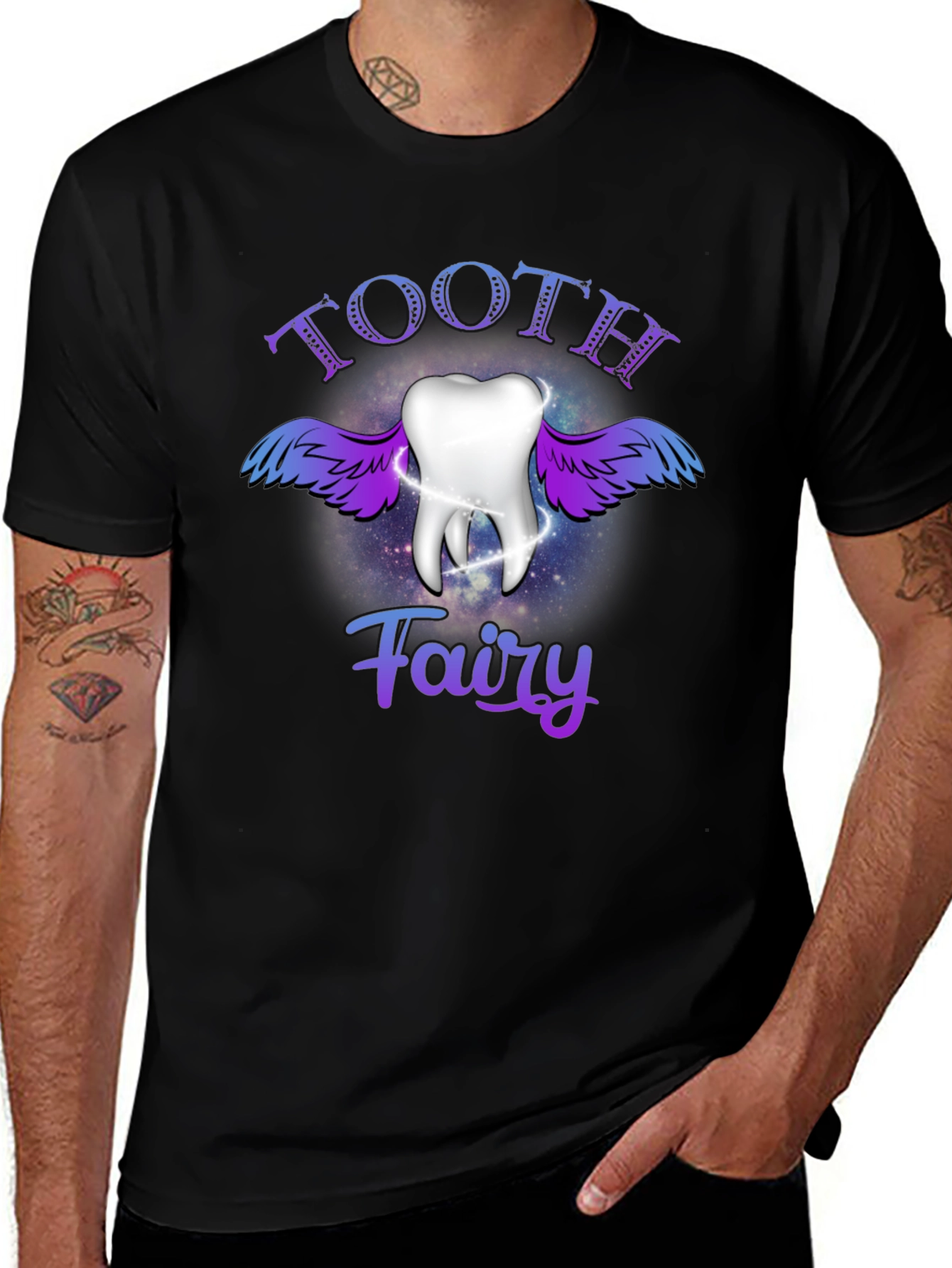 Tooth Fairy Graphic T-Shirt - Black