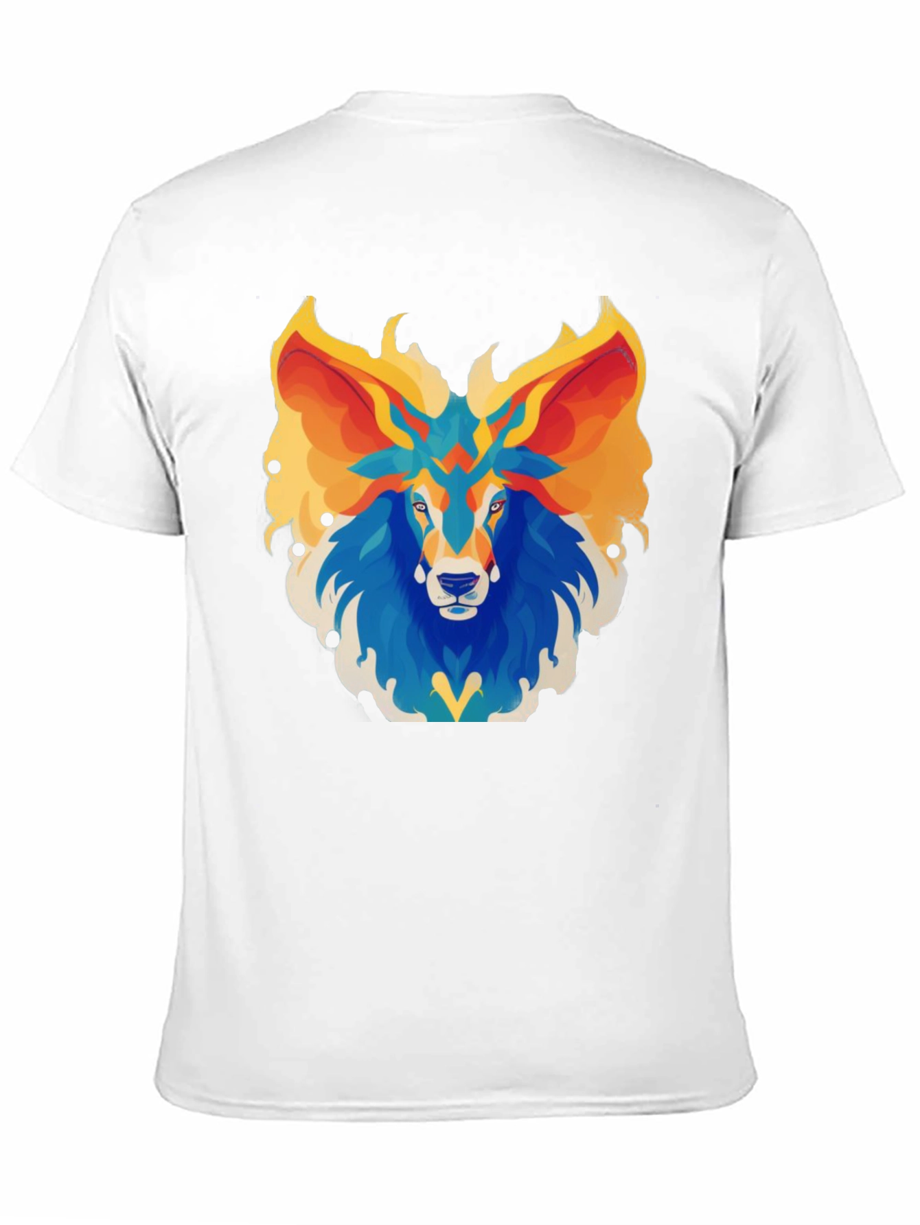Abstract Lion Graphic Tee - Black Cotton Blend