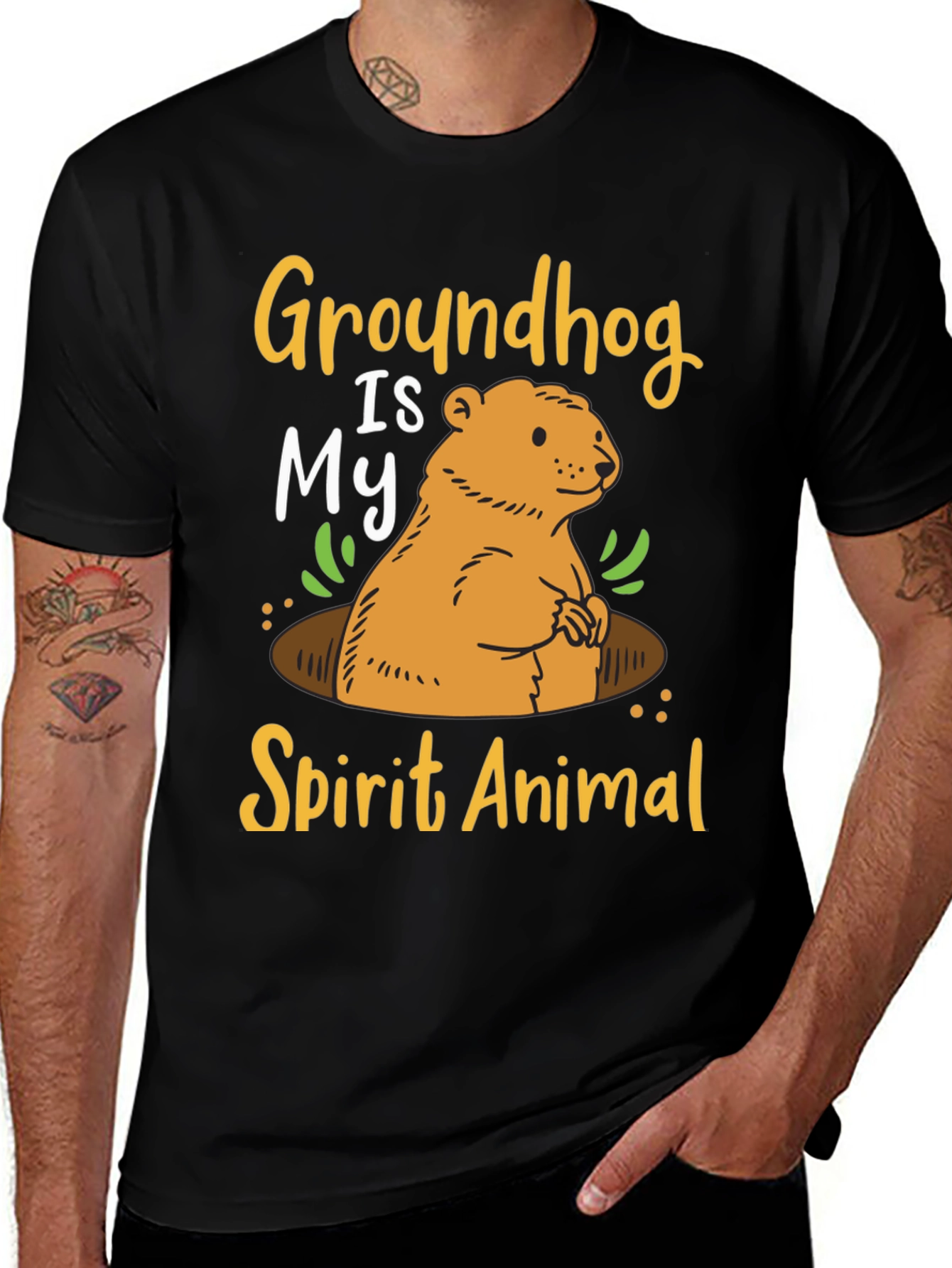 Groundhog Spirit Animal Graphic T-Shirt