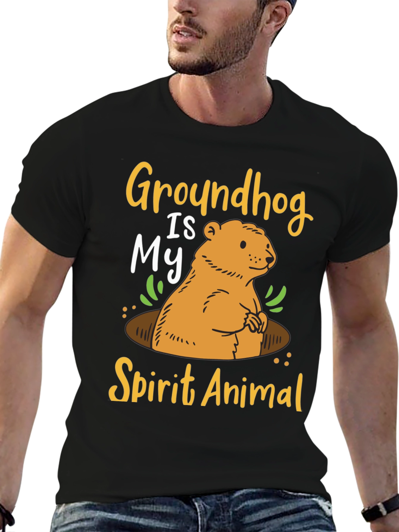 Groundhog Spirit Animal Graphic T-Shirt