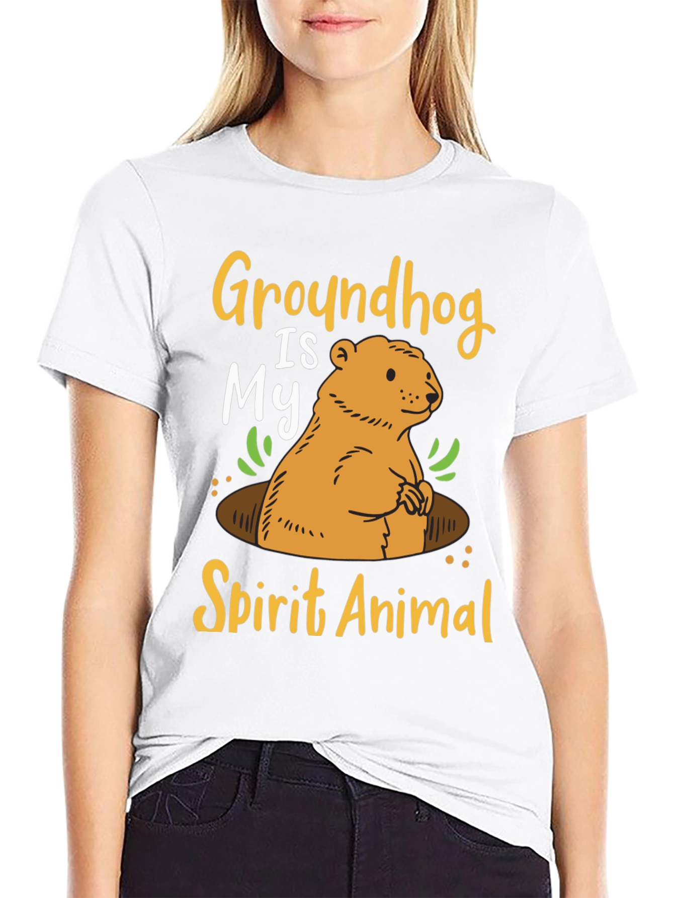 Groundhog Spirit Animal Graphic T-Shirt