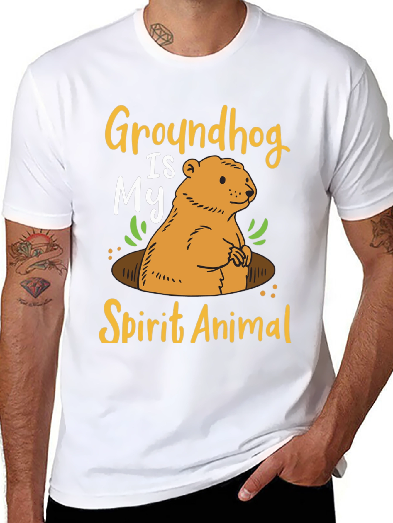 Groundhog Spirit Animal Graphic T-Shirt