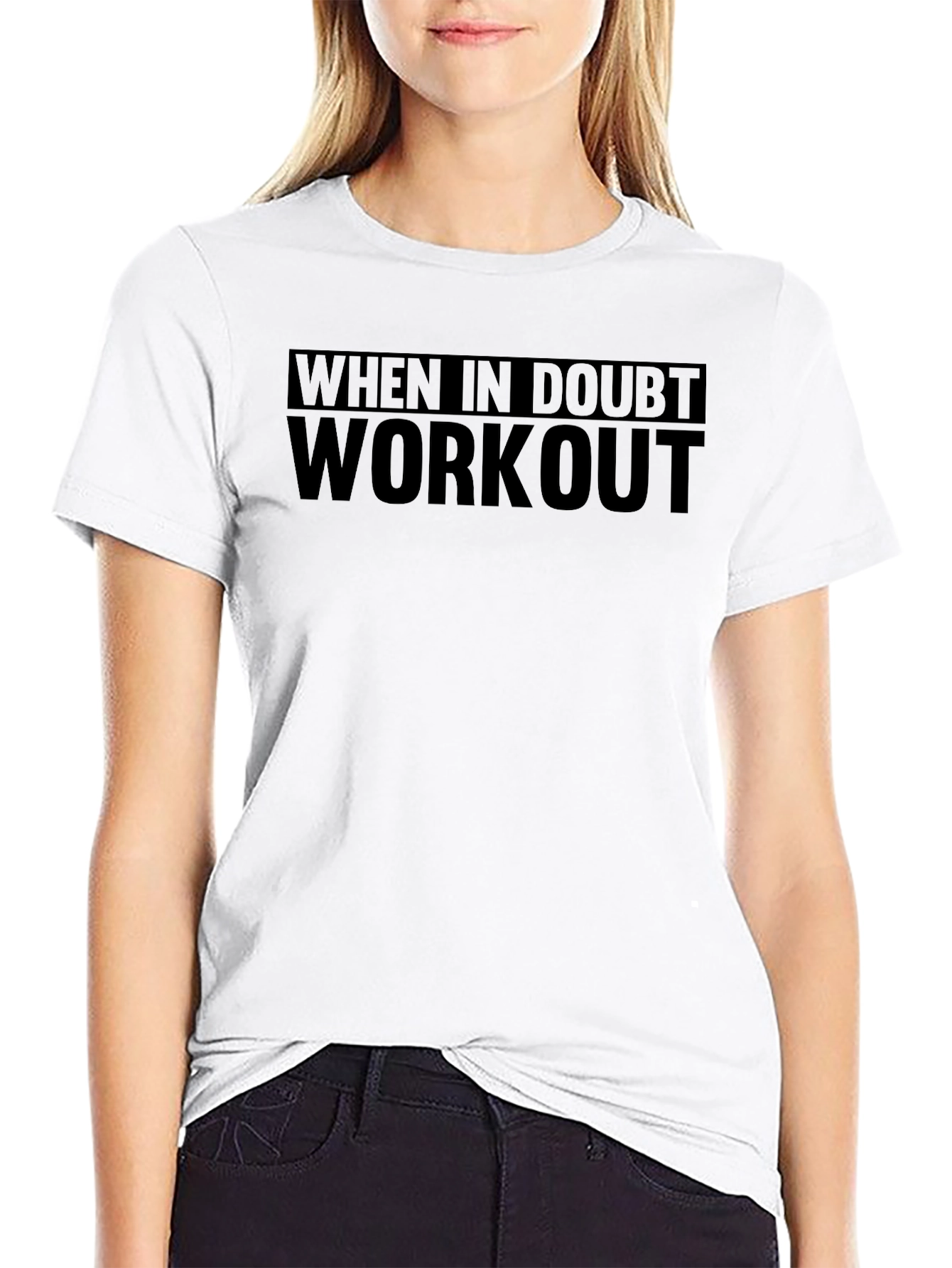 When in Doubt Workout Black T-Shirt
