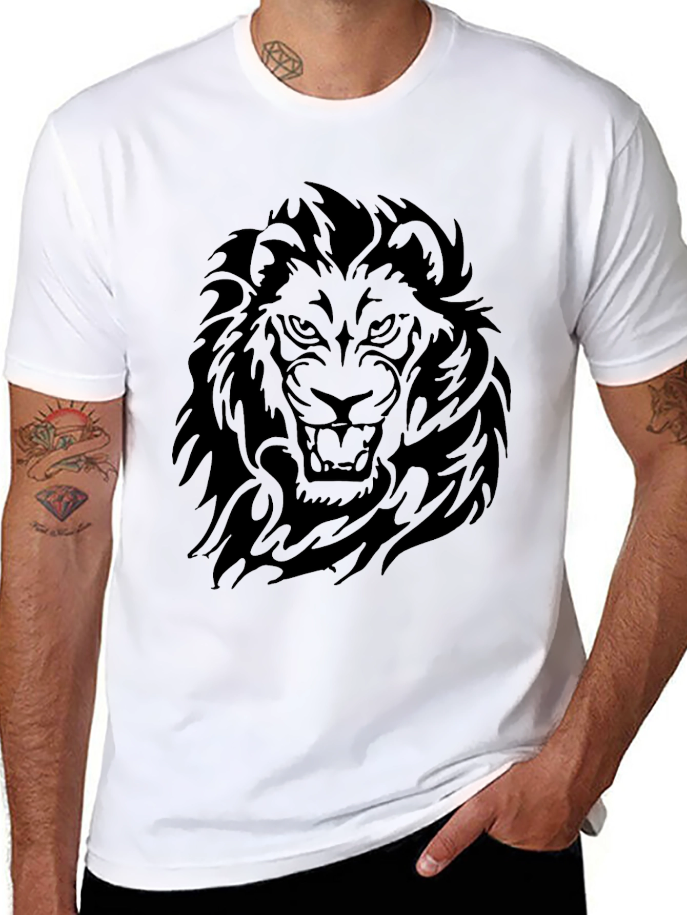 Lion Graphic Tee - Fierce Black T-Shirt