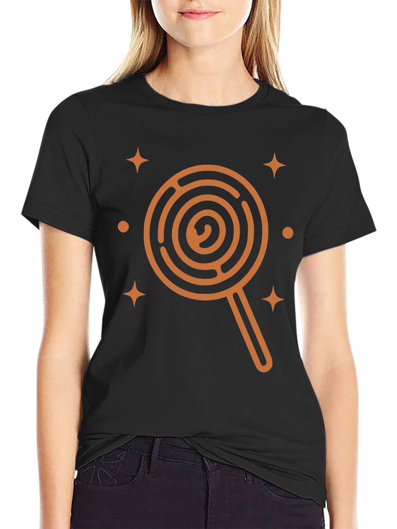 Lollipop Maze Graphic Tee - Unique Mens Black T-Shirt