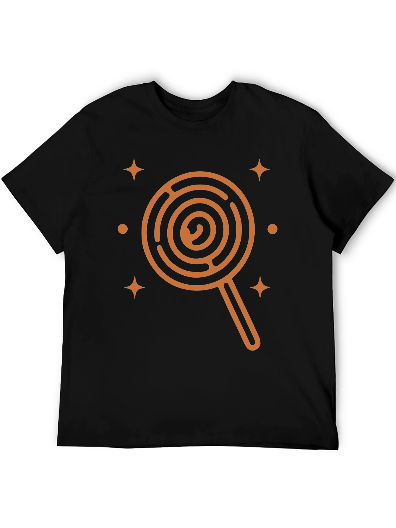 Lollipop Maze Graphic Tee - Unique Mens Black T-Shirt