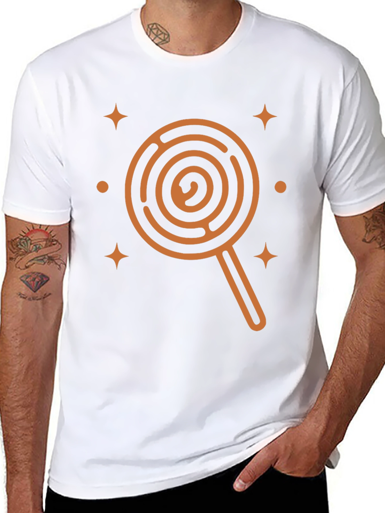 Lollipop Maze Graphic Tee - Unique Mens Black T-Shirt