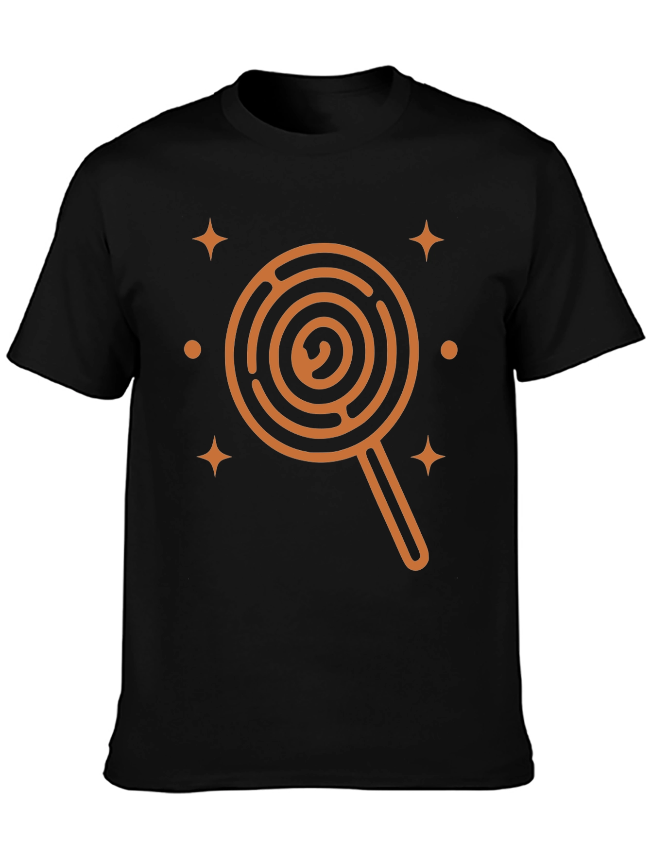 Lollipop Maze Graphic Tee - Unique Mens Black T-Shirt