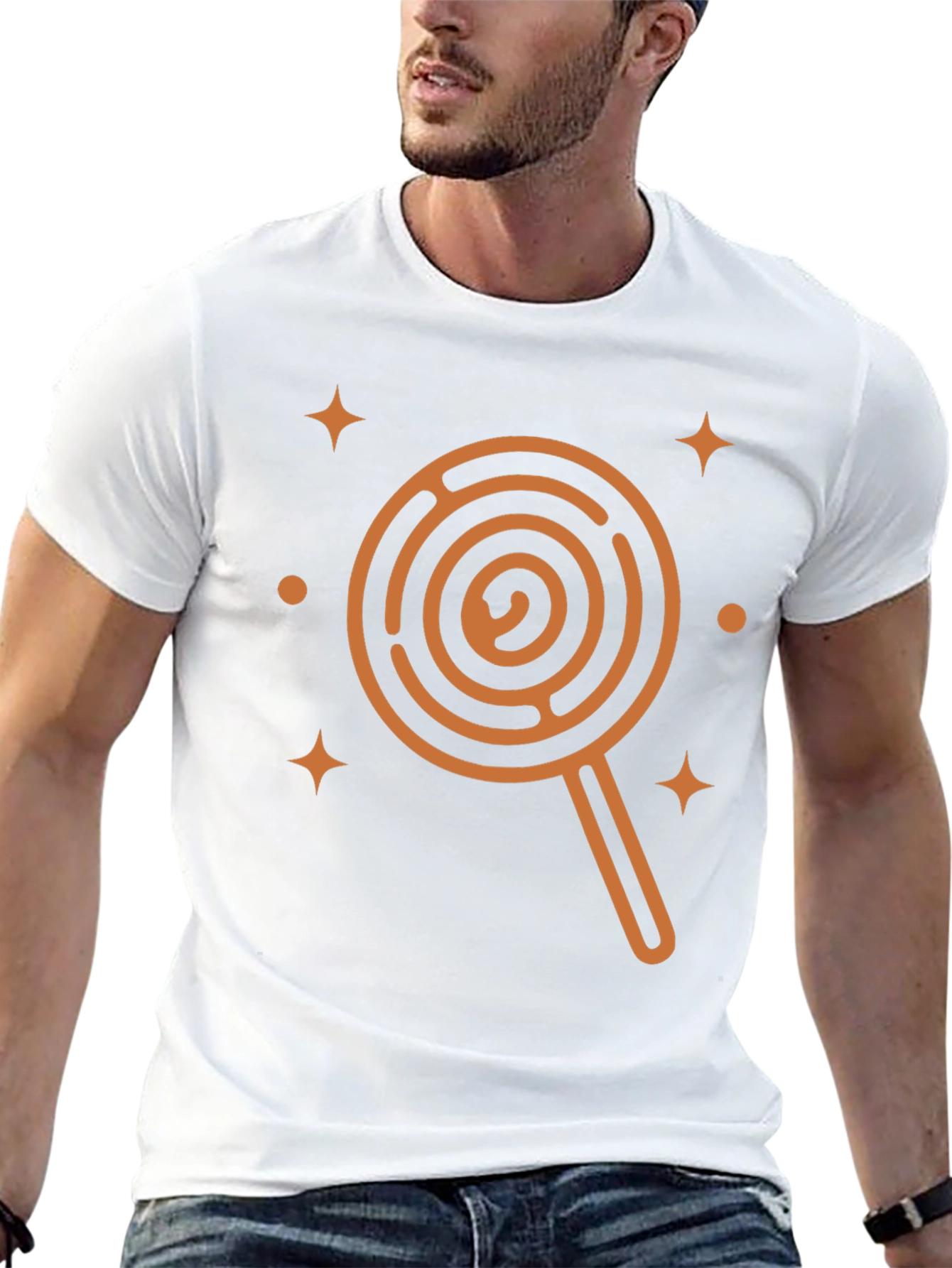Lollipop Maze Graphic Tee - Unique Mens Black T-Shirt
