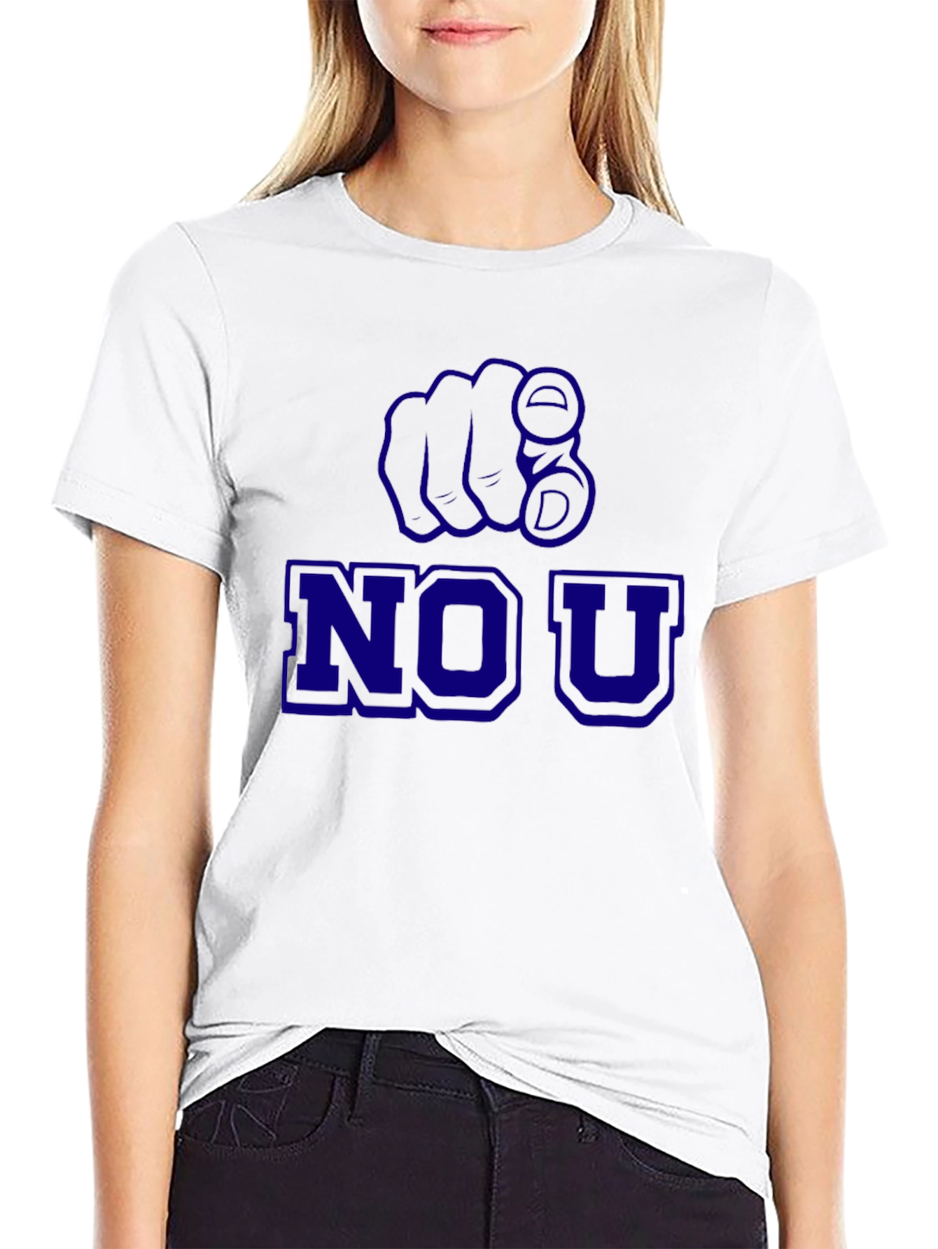 No U Pointing Finger Graphic T-Shirt