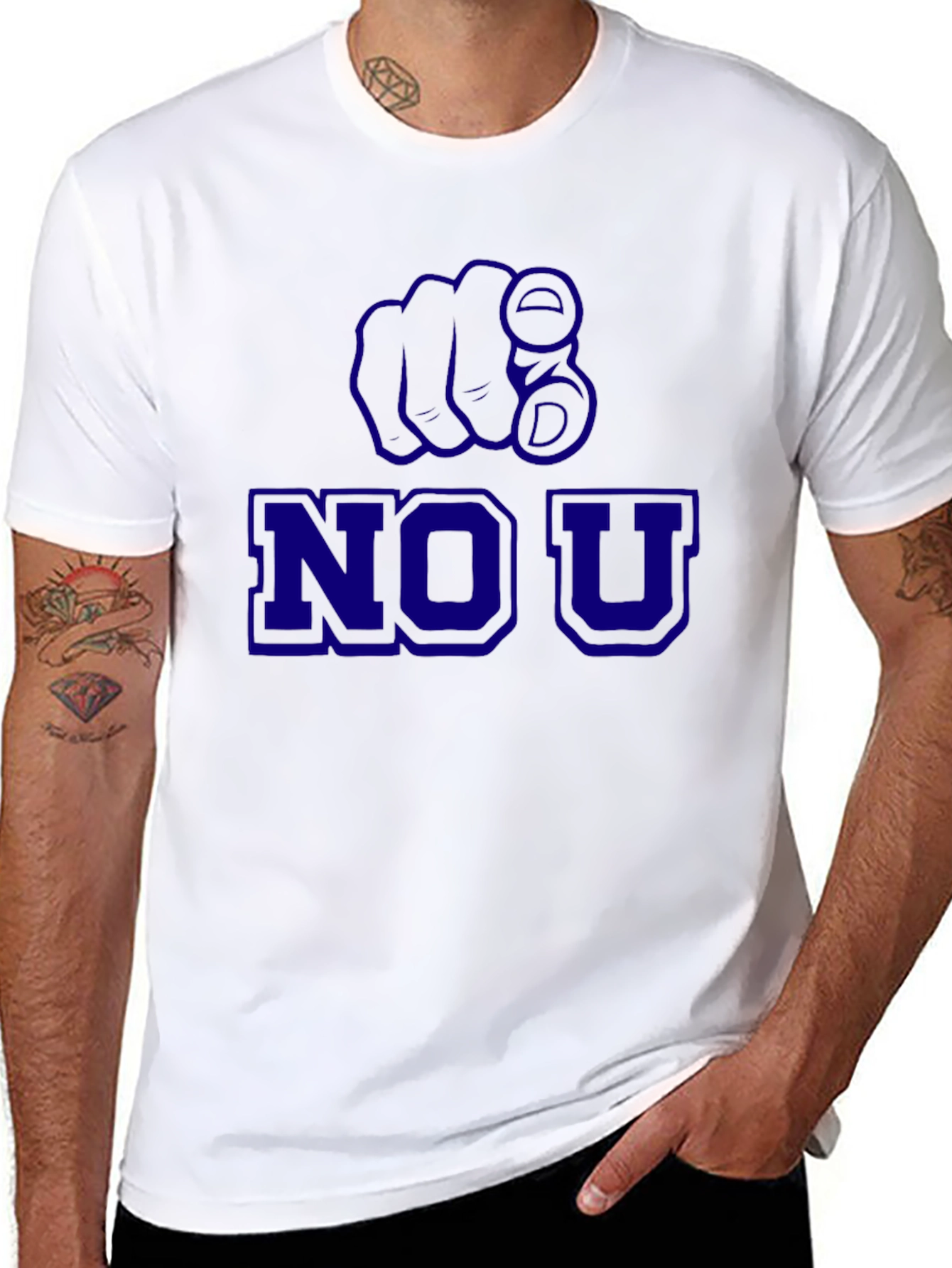 No U Pointing Finger Graphic T-Shirt