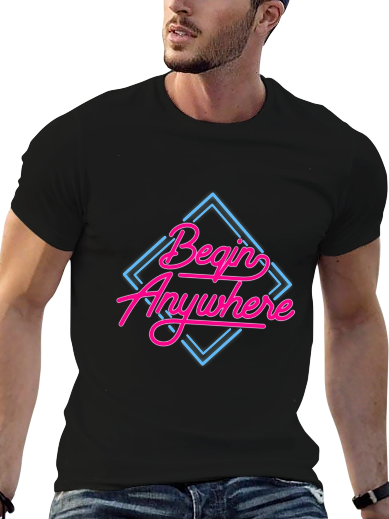 Begin Anywhere Graphic Tee - Black T-Shirt