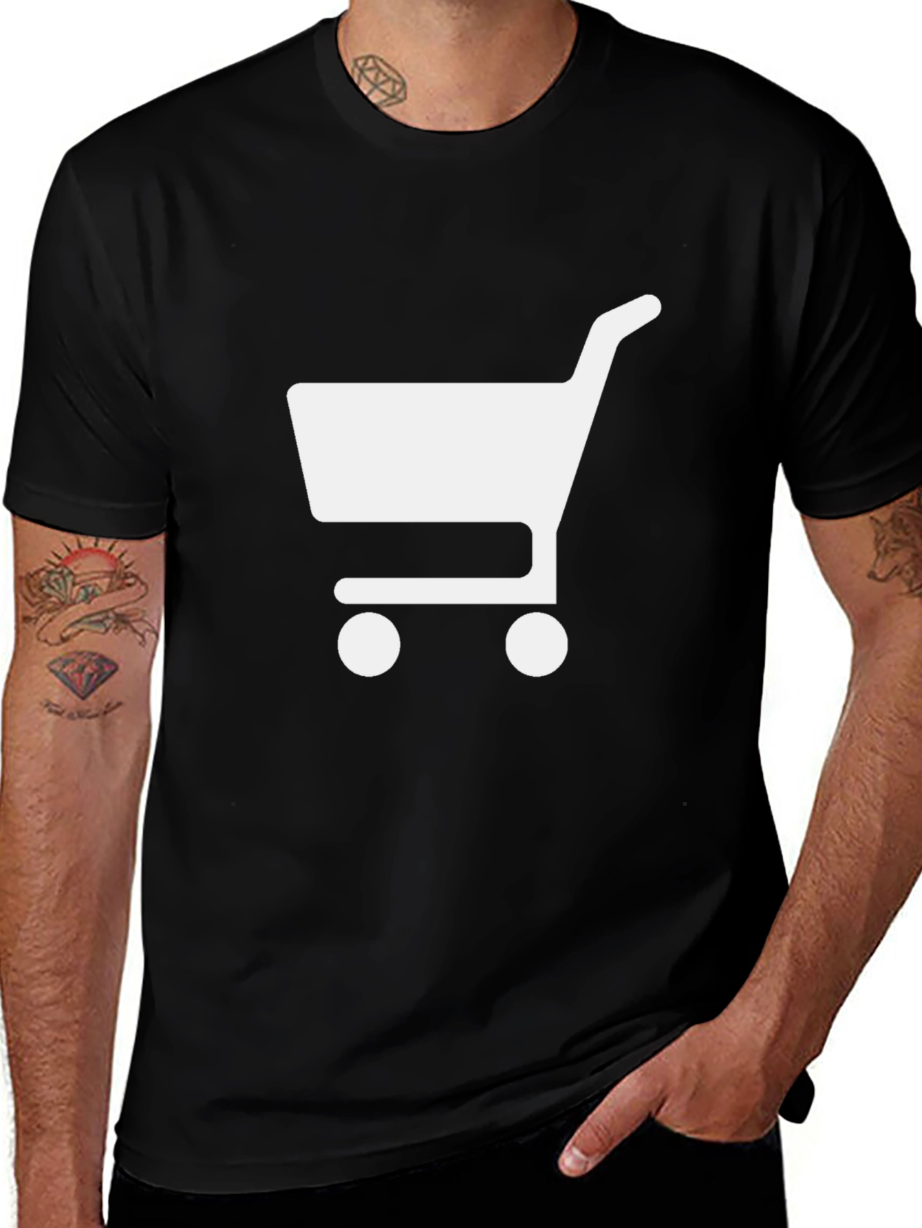 Shopping Cart Graphic T-Shirt - Black