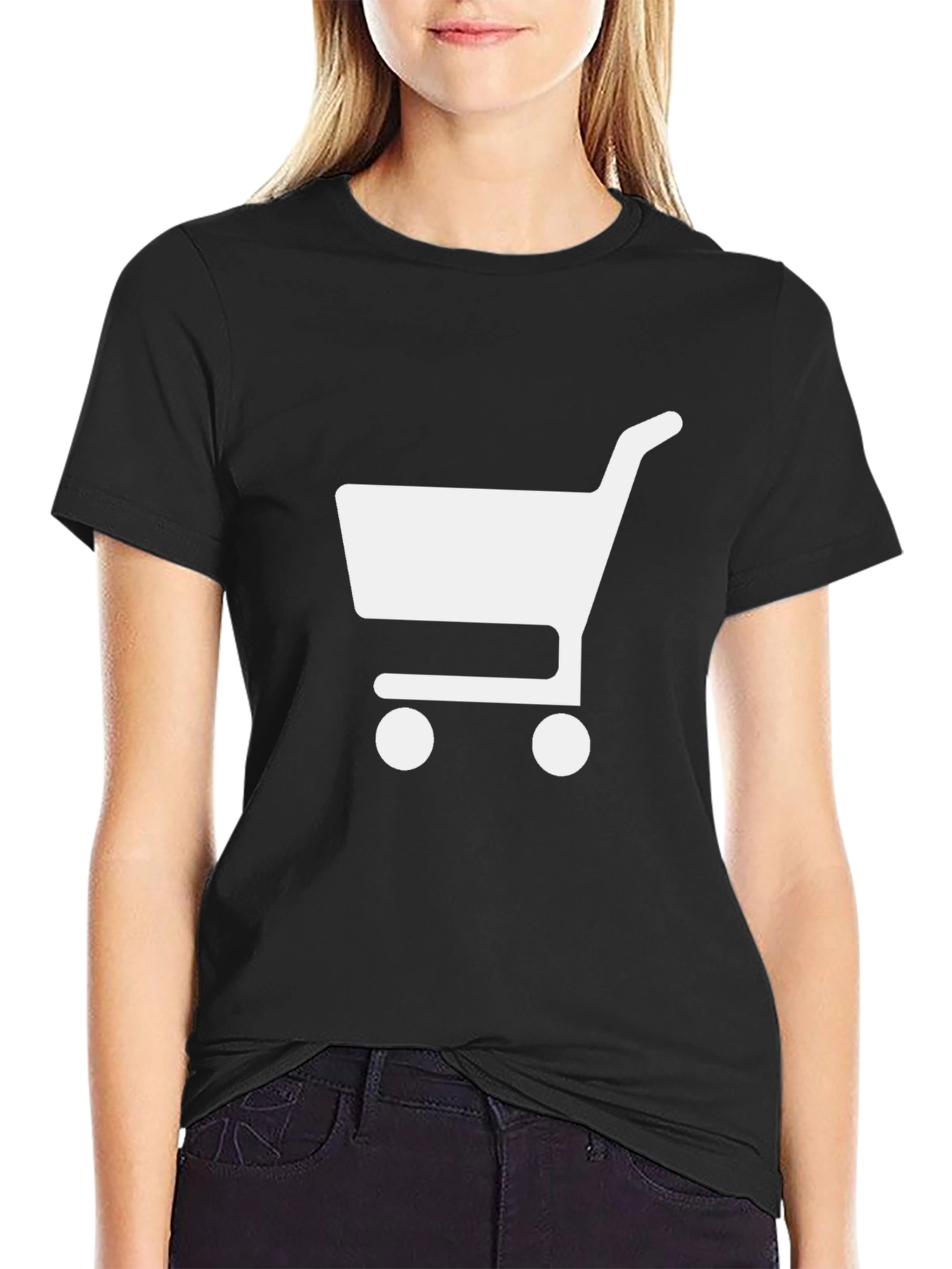 Shopping Cart Graphic T-Shirt - Black