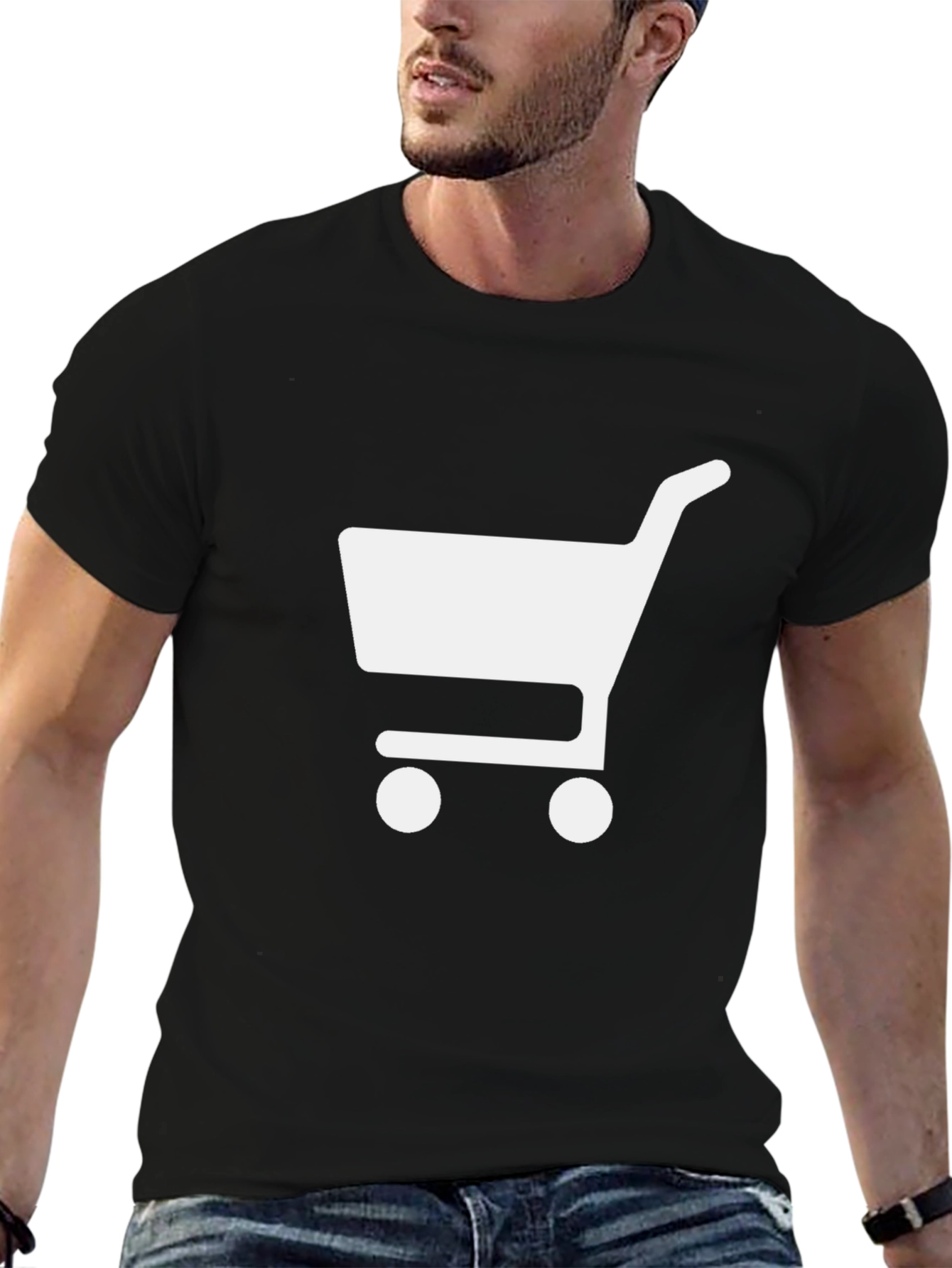 Shopping Cart Graphic T-Shirt - Black