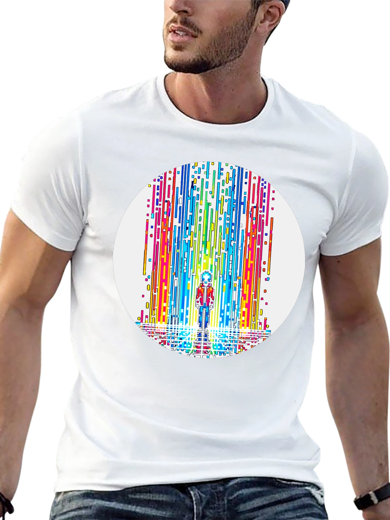 Rainbow Waterfall Graphic Tee - Unique Design