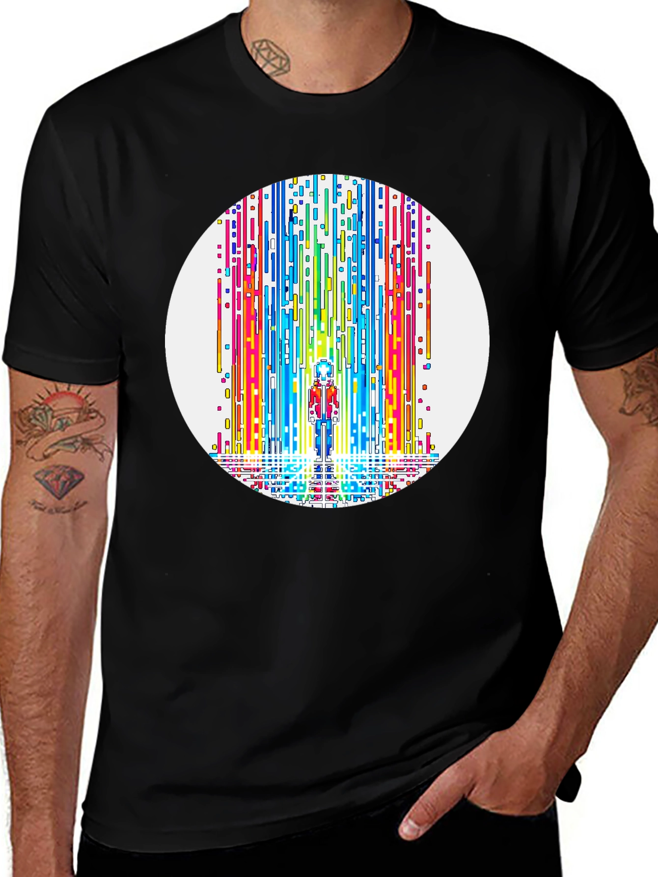 Rainbow Waterfall Graphic Tee - Unique Design