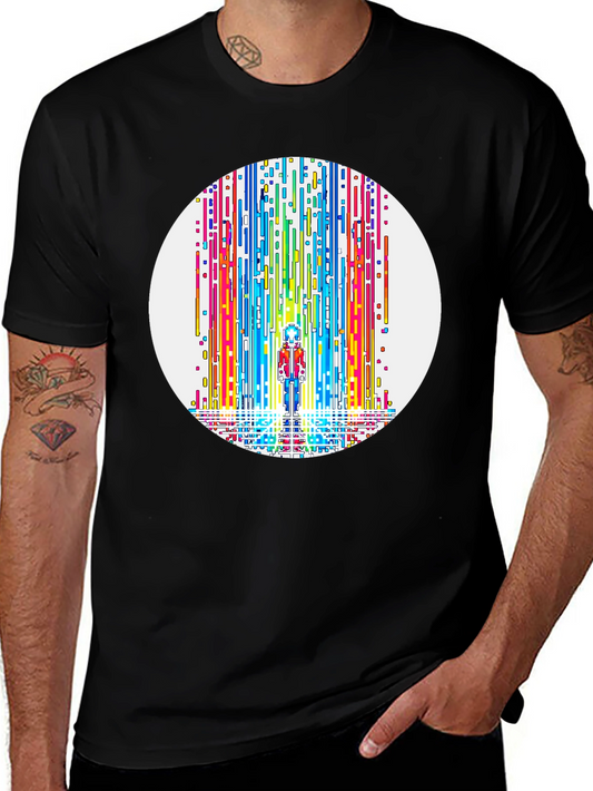 Rainbow Waterfall Graphic Tee - Unique Design
