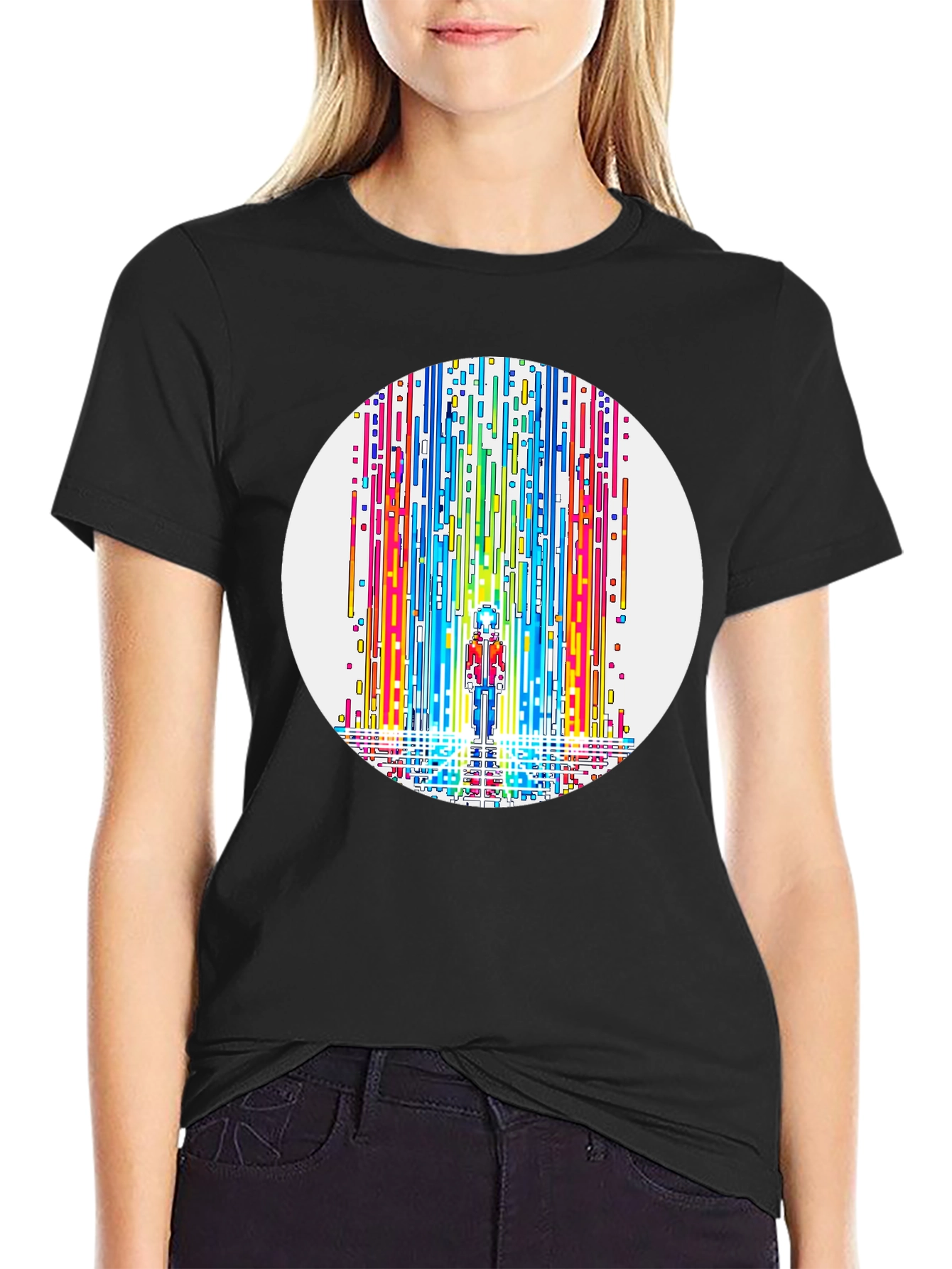 Rainbow Waterfall Graphic Tee - Unique Design