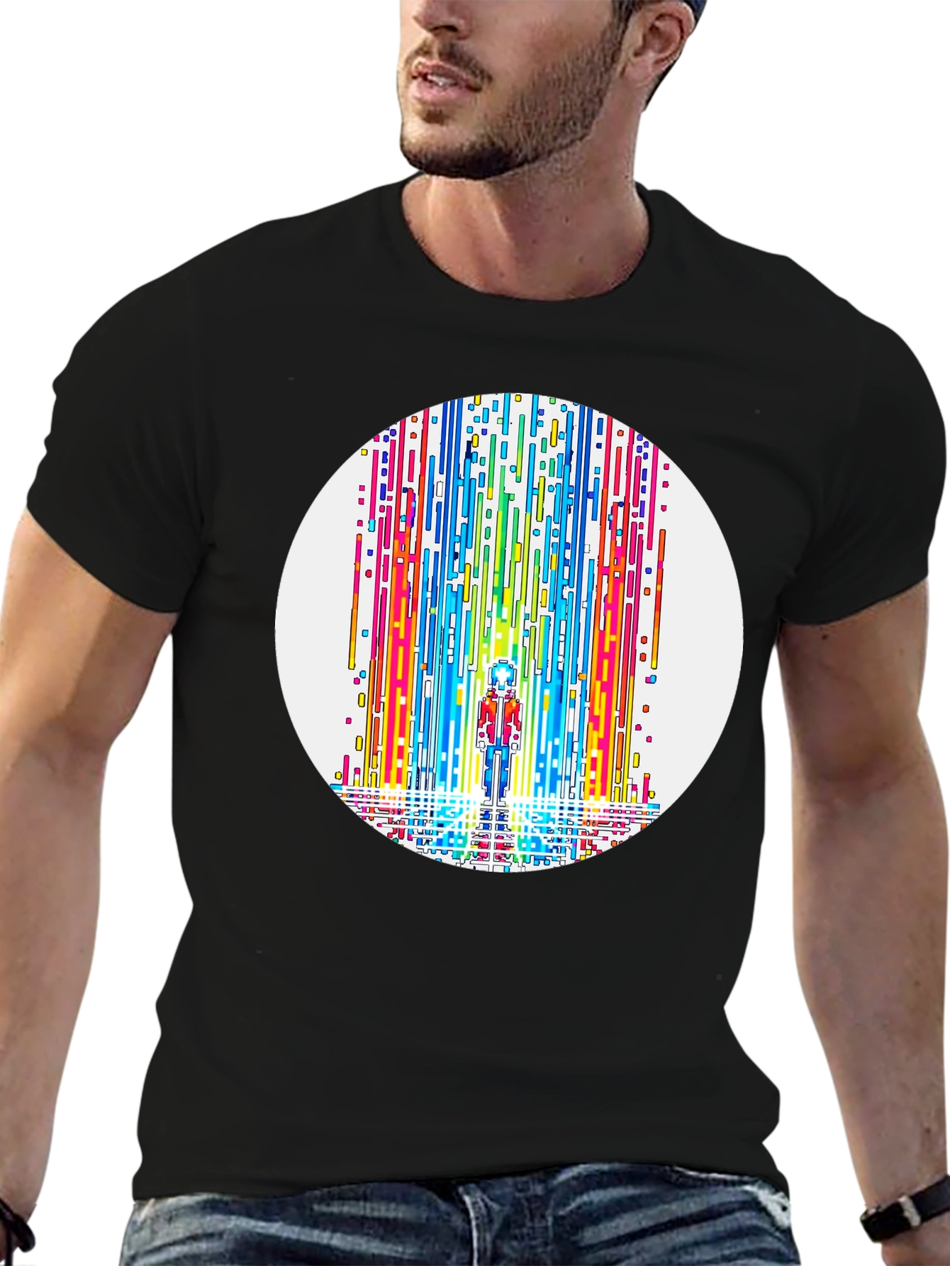 Rainbow Waterfall Graphic Tee - Unique Design