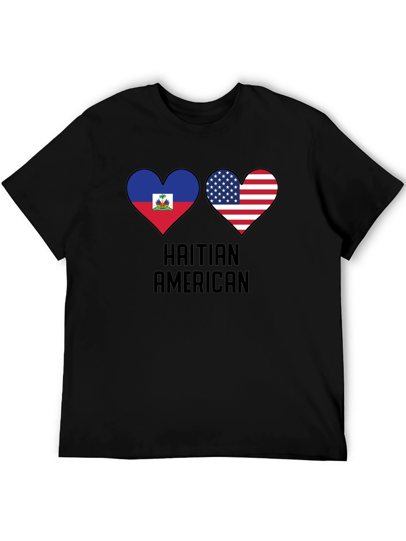 Haitian American Flag Heart T-Shirt