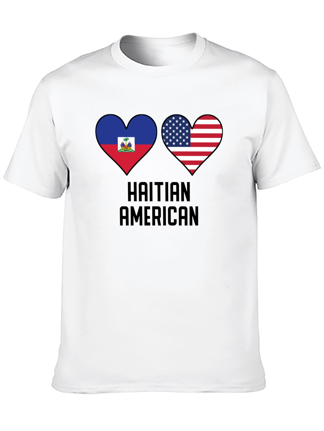 Haitian American Flag Heart T-Shirt