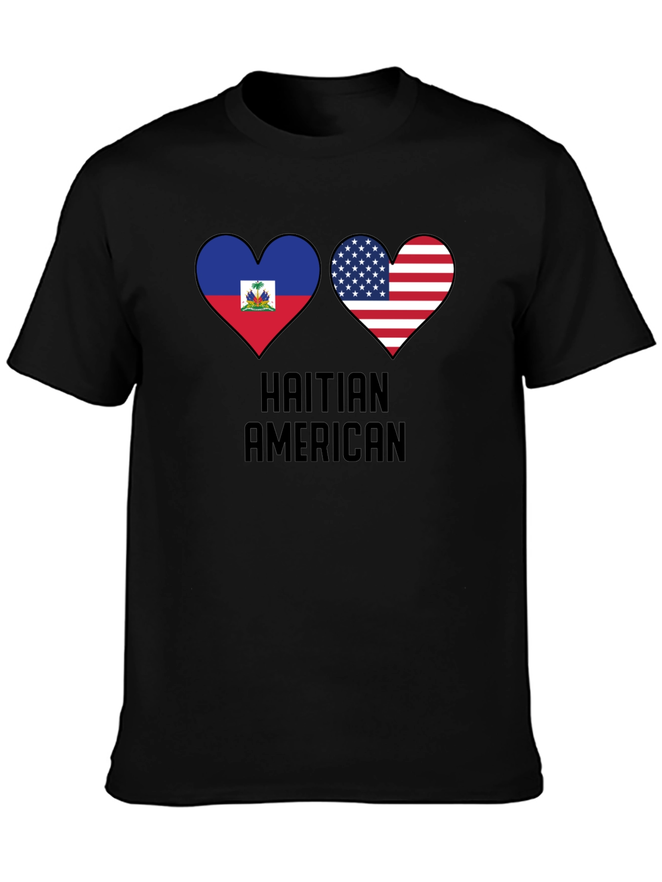 Haitian American Flag Heart T-Shirt