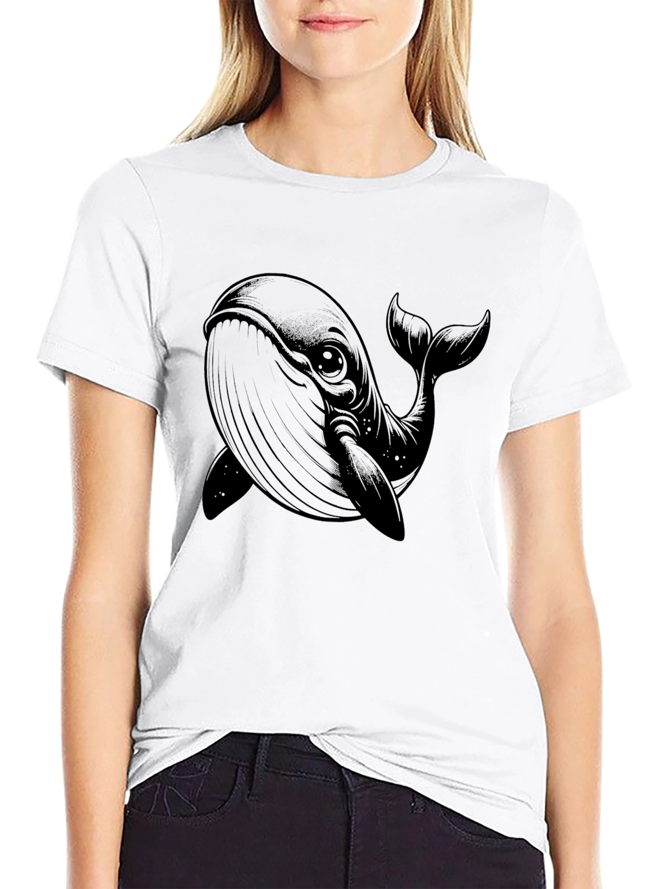 Whale Graphic Black T-Shirt - Unique Design