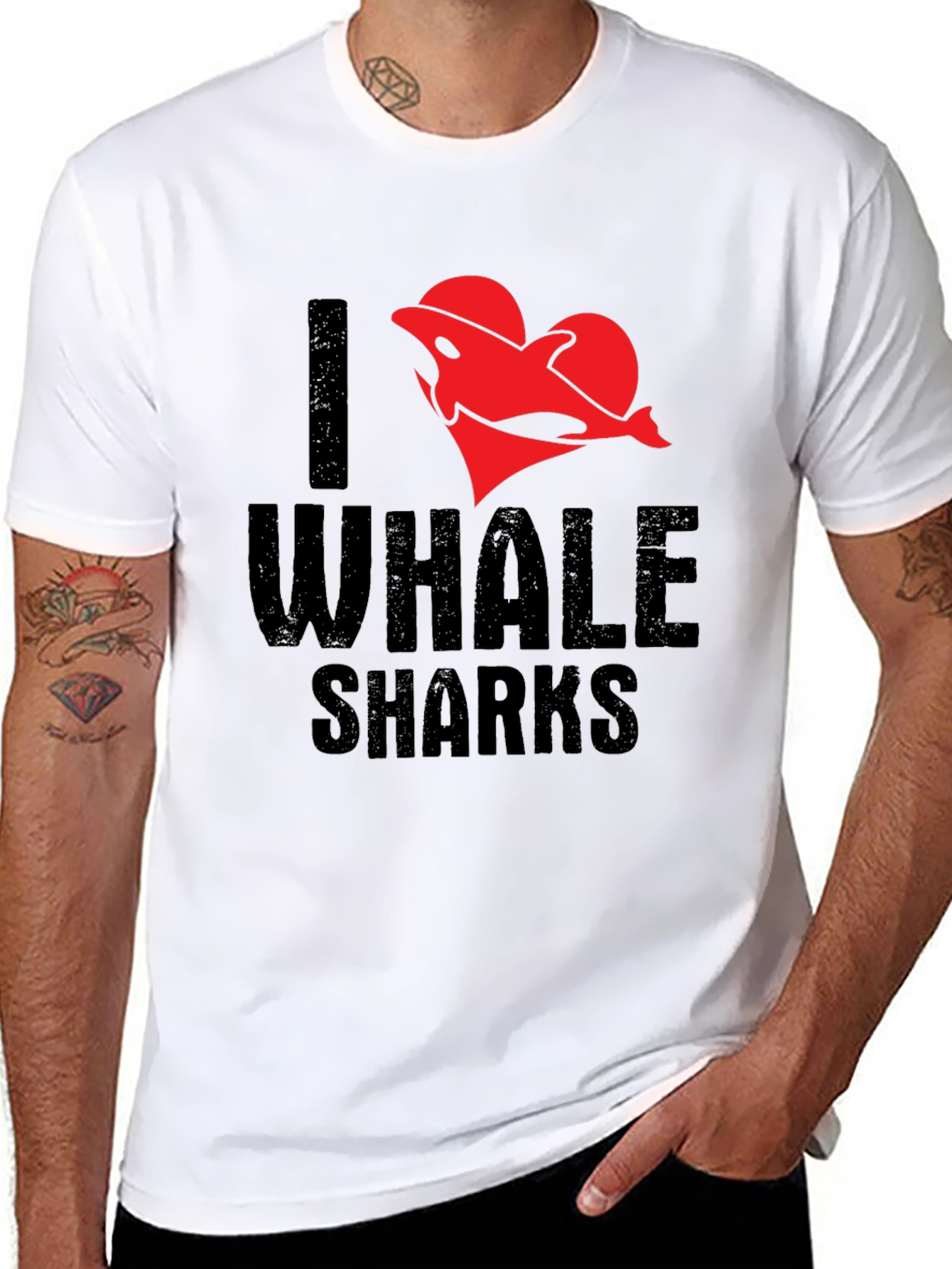 I Heart Whale Sharks T-Shirt - Black