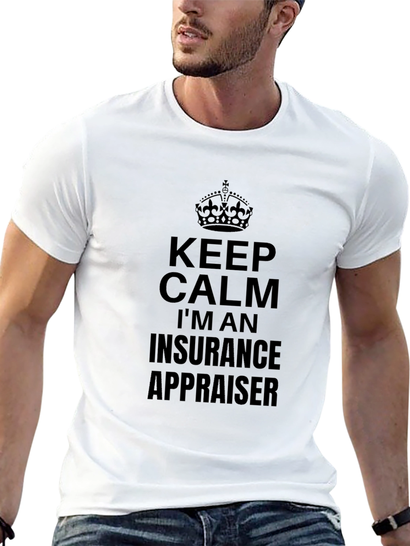 Keep Calm Insurance Appraiser Black Tee