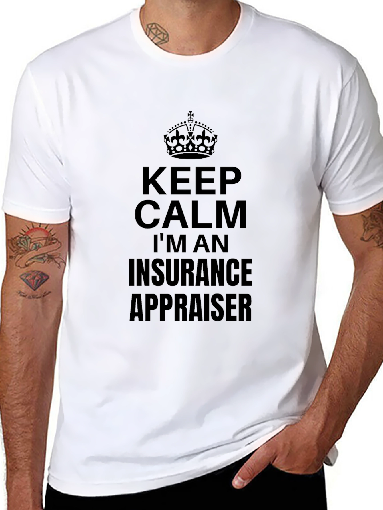 Keep Calm Insurance Appraiser Black Tee
