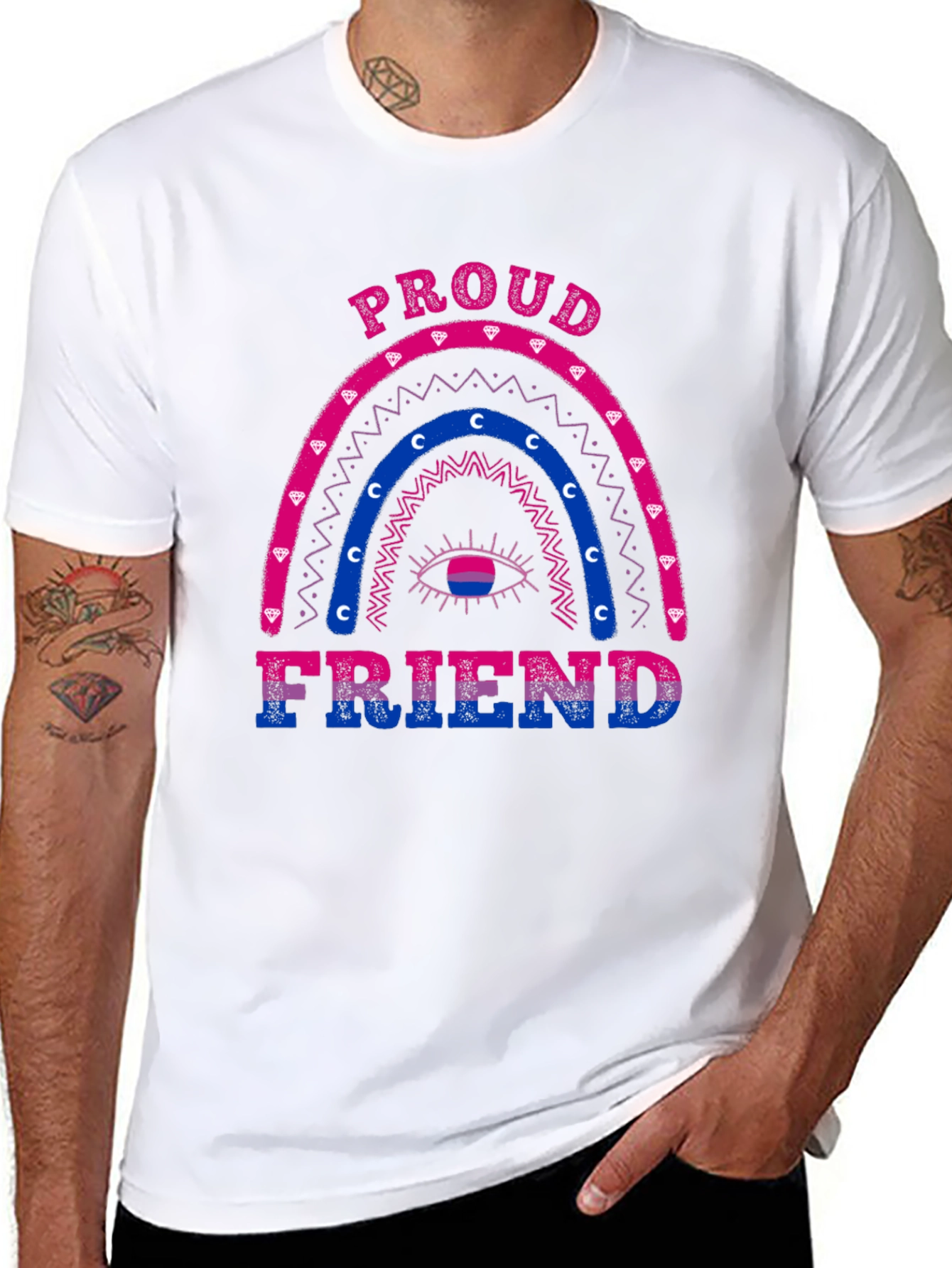 Proud Friend Bisexual Pride Rainbow T-Shirt