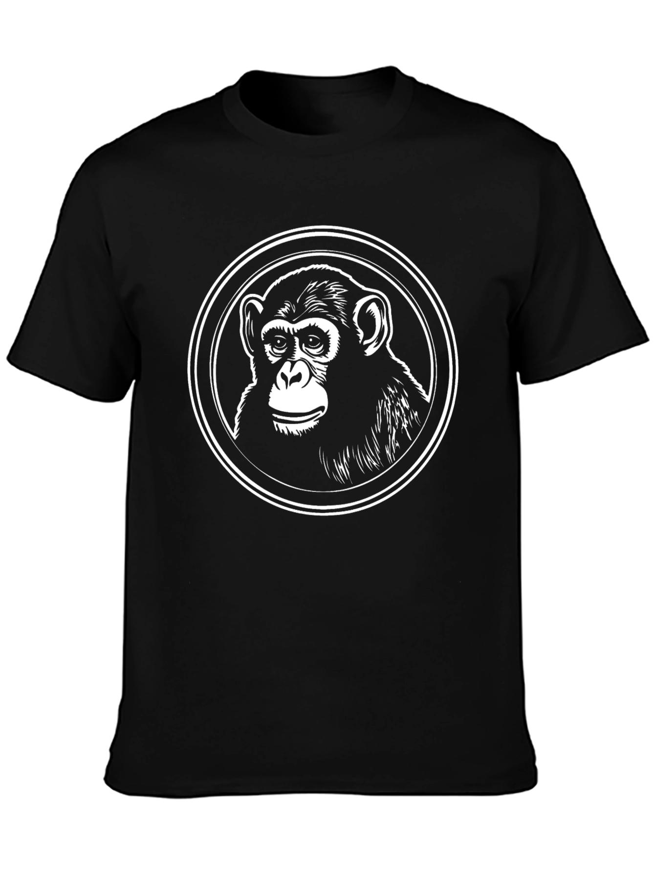 Chimpanzee Graphic Tee - Classic Black Cotton T-Shirt
